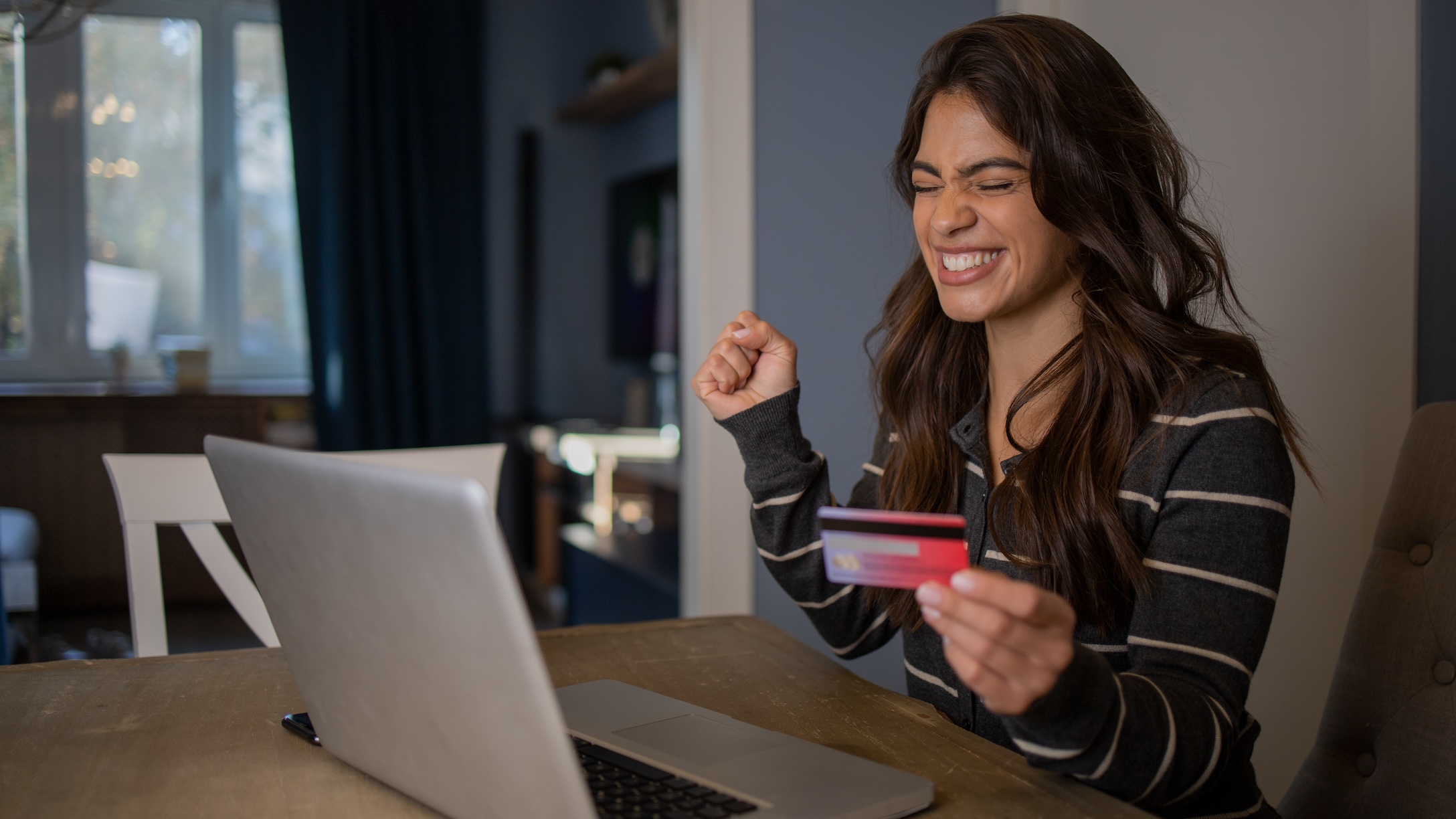 Woman shopping online for black friday deals