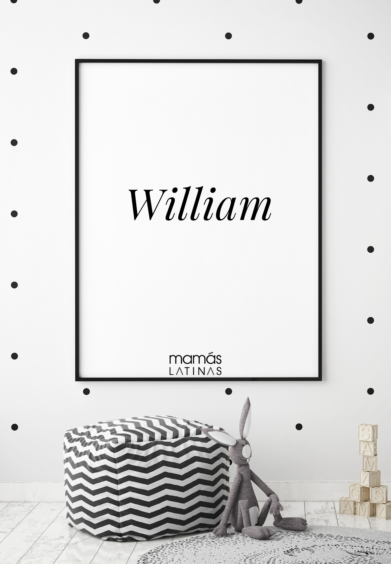 mock up poster frames in children bedroom, Scandinavian style interior background, 3D render