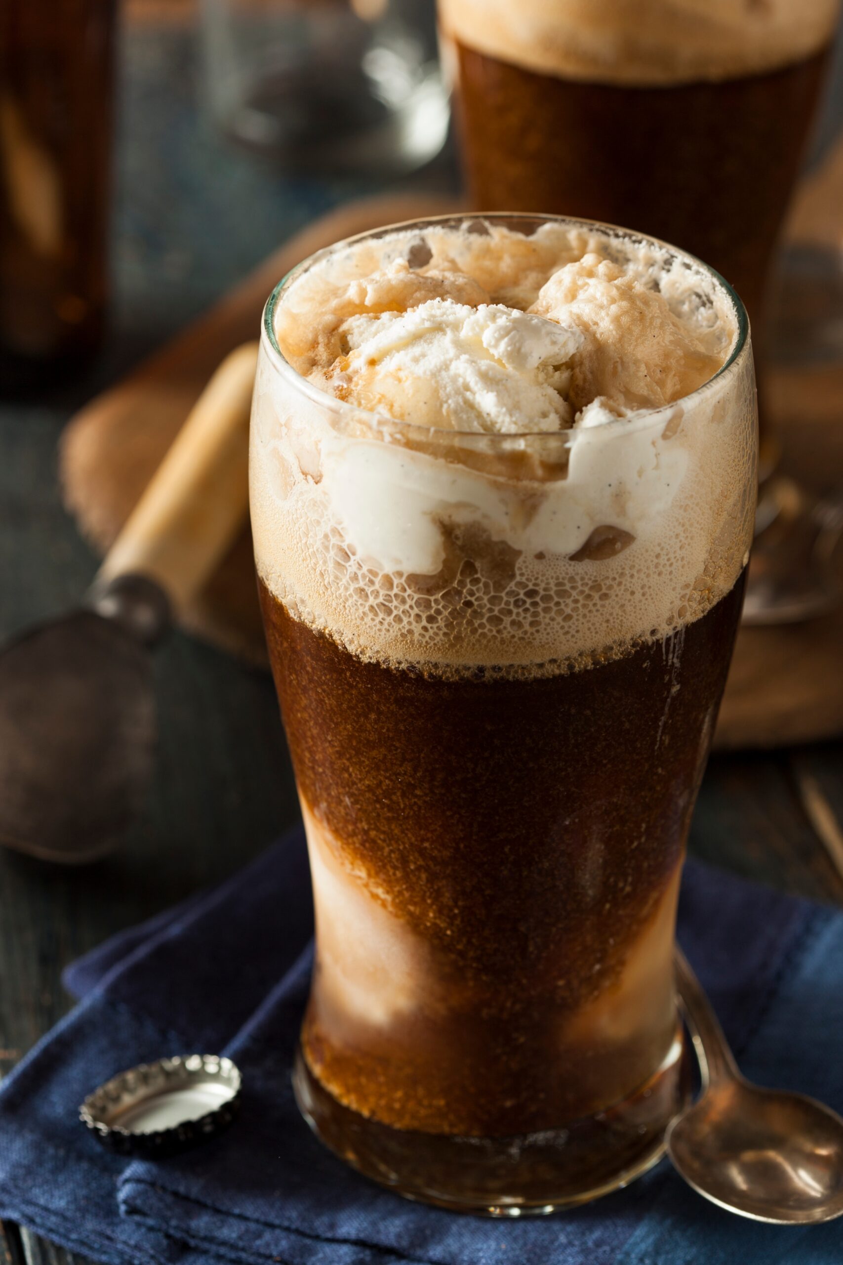 Frozen Dark Stout Beer Float with Ice Cream