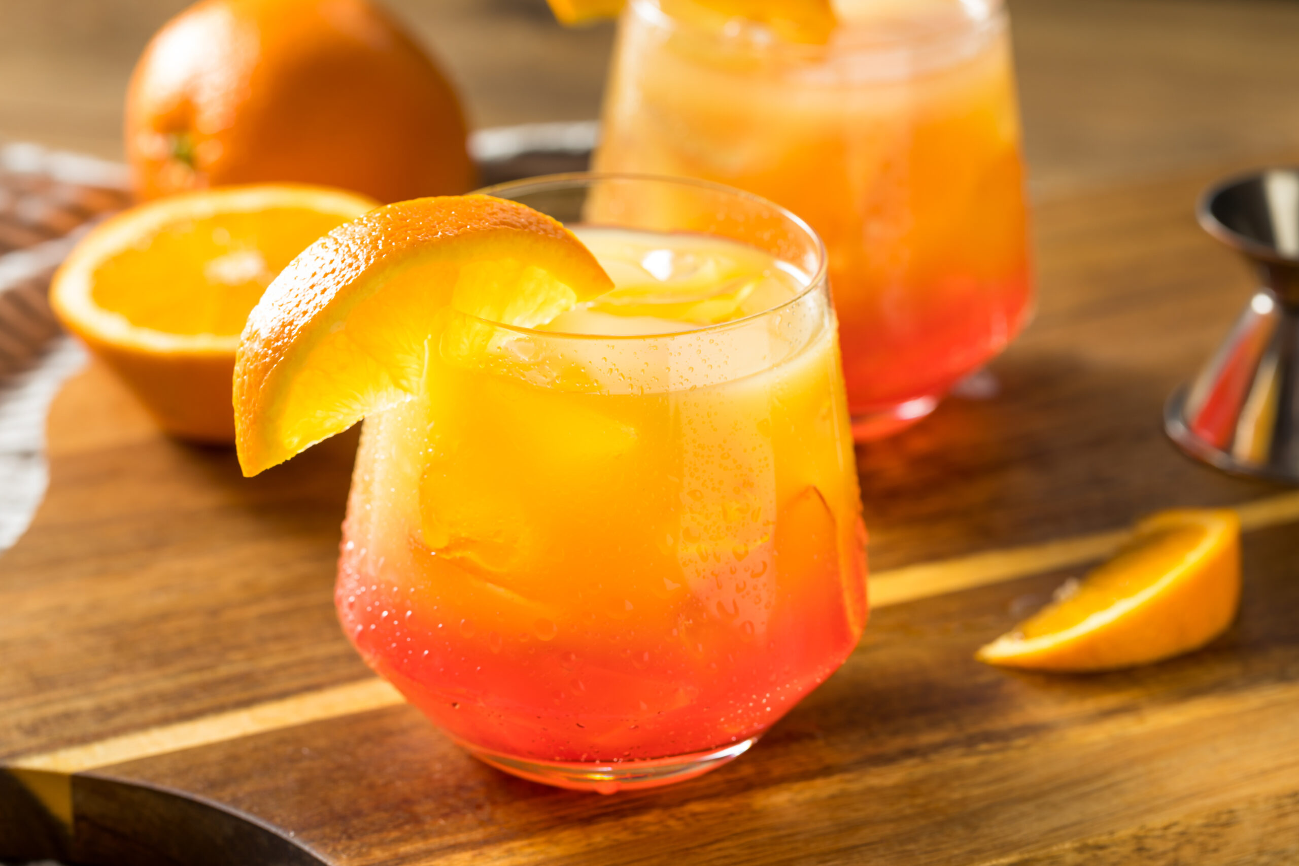 Boozy Refreshing Tequila Sunrise Cocktail