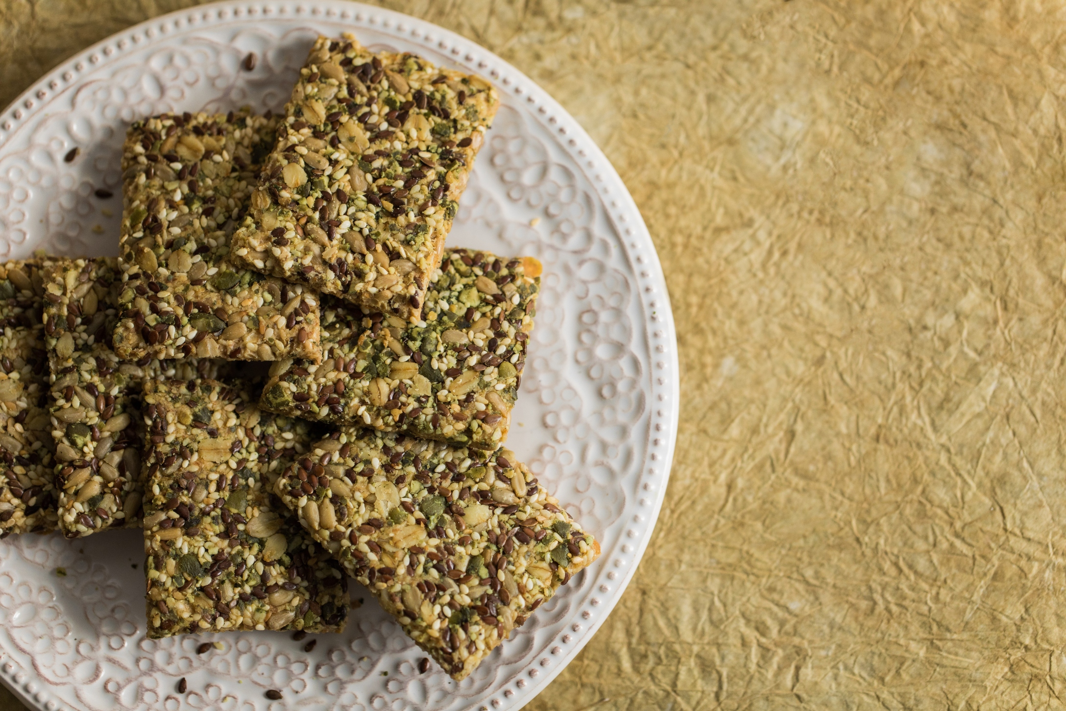 Crackers from flax seeds, healthy food gluten free