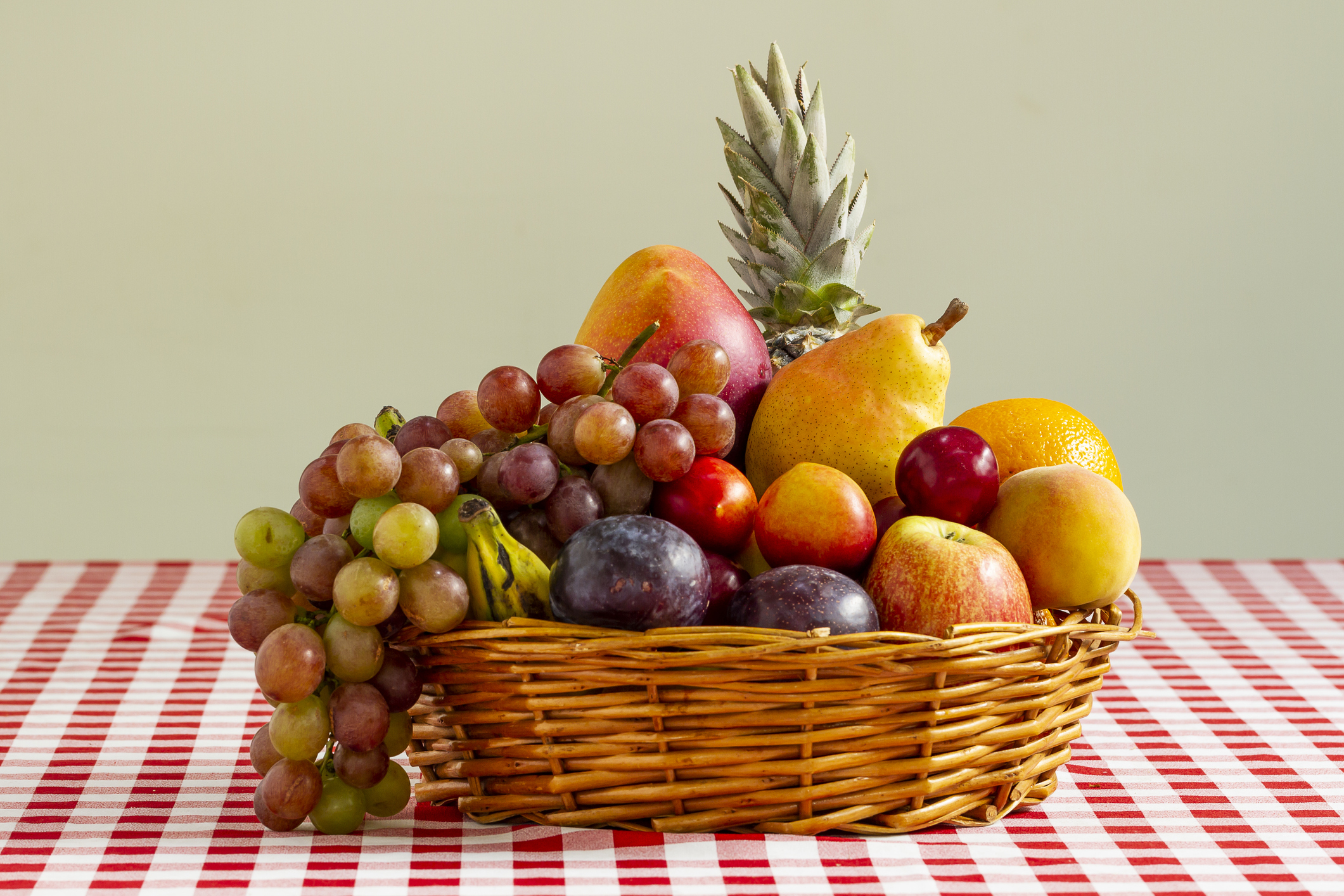 Basket of fruit in natural color