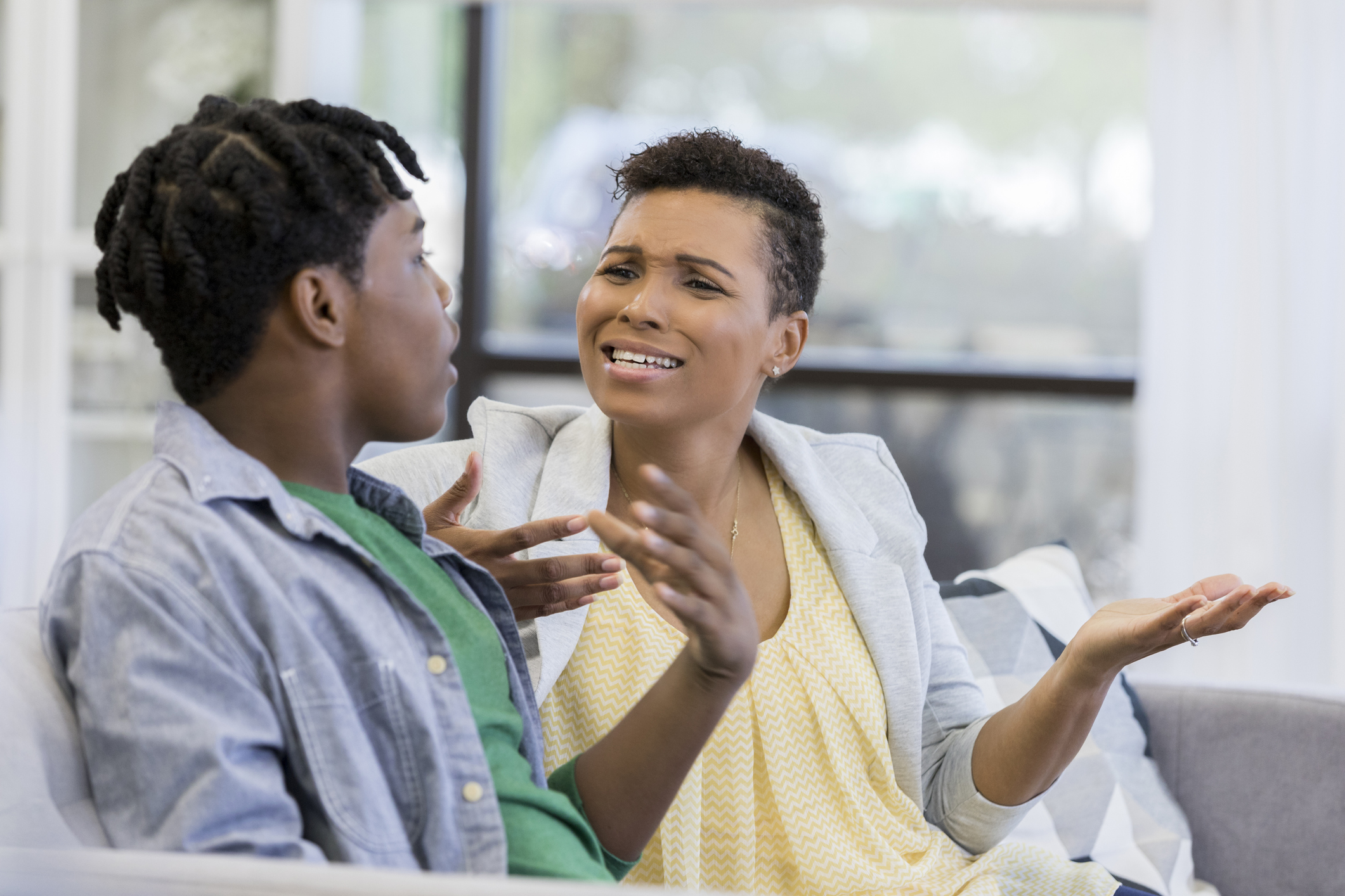 Mom argues with teenage son