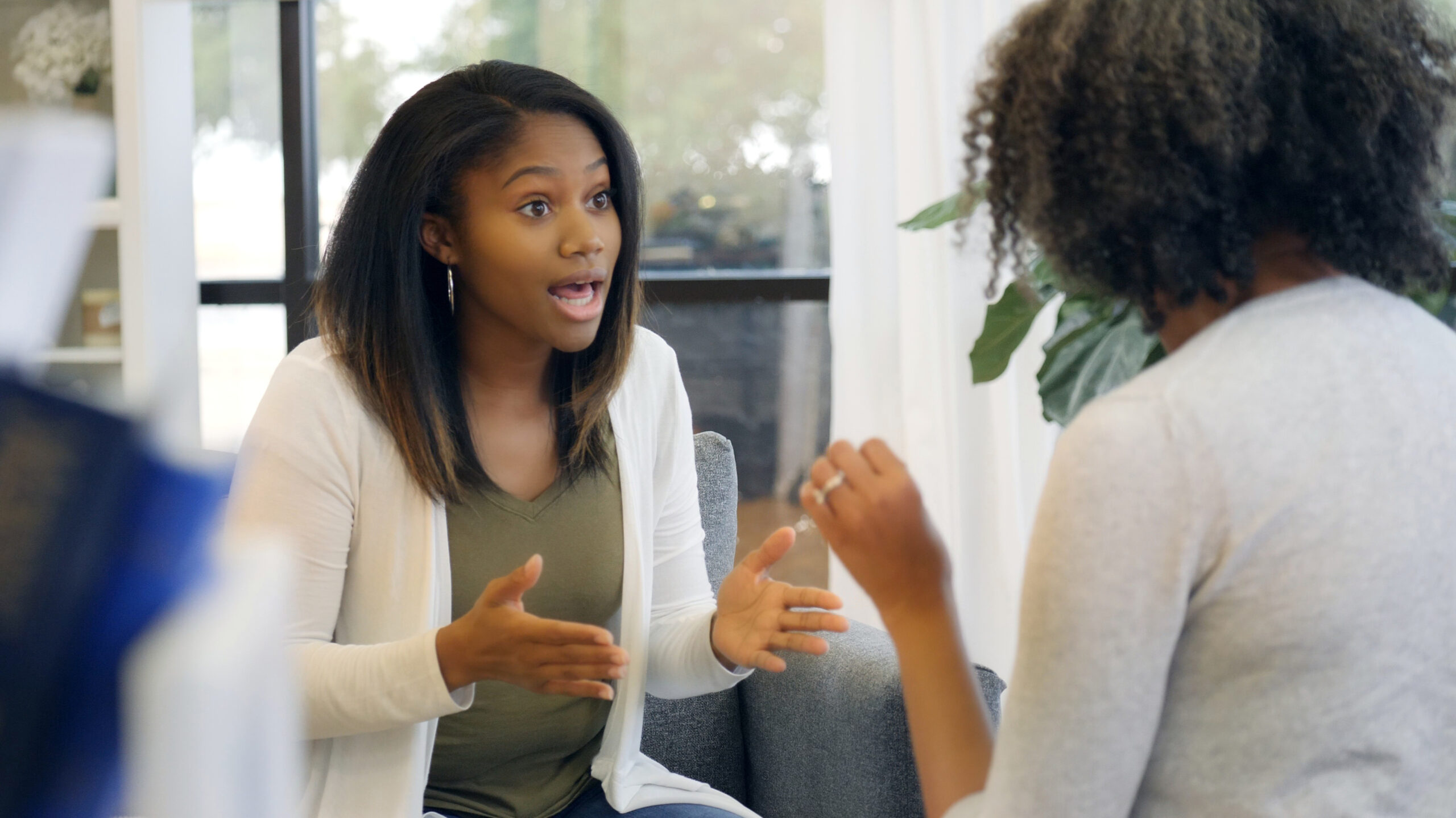 Teenage girl with attitude argues with mom