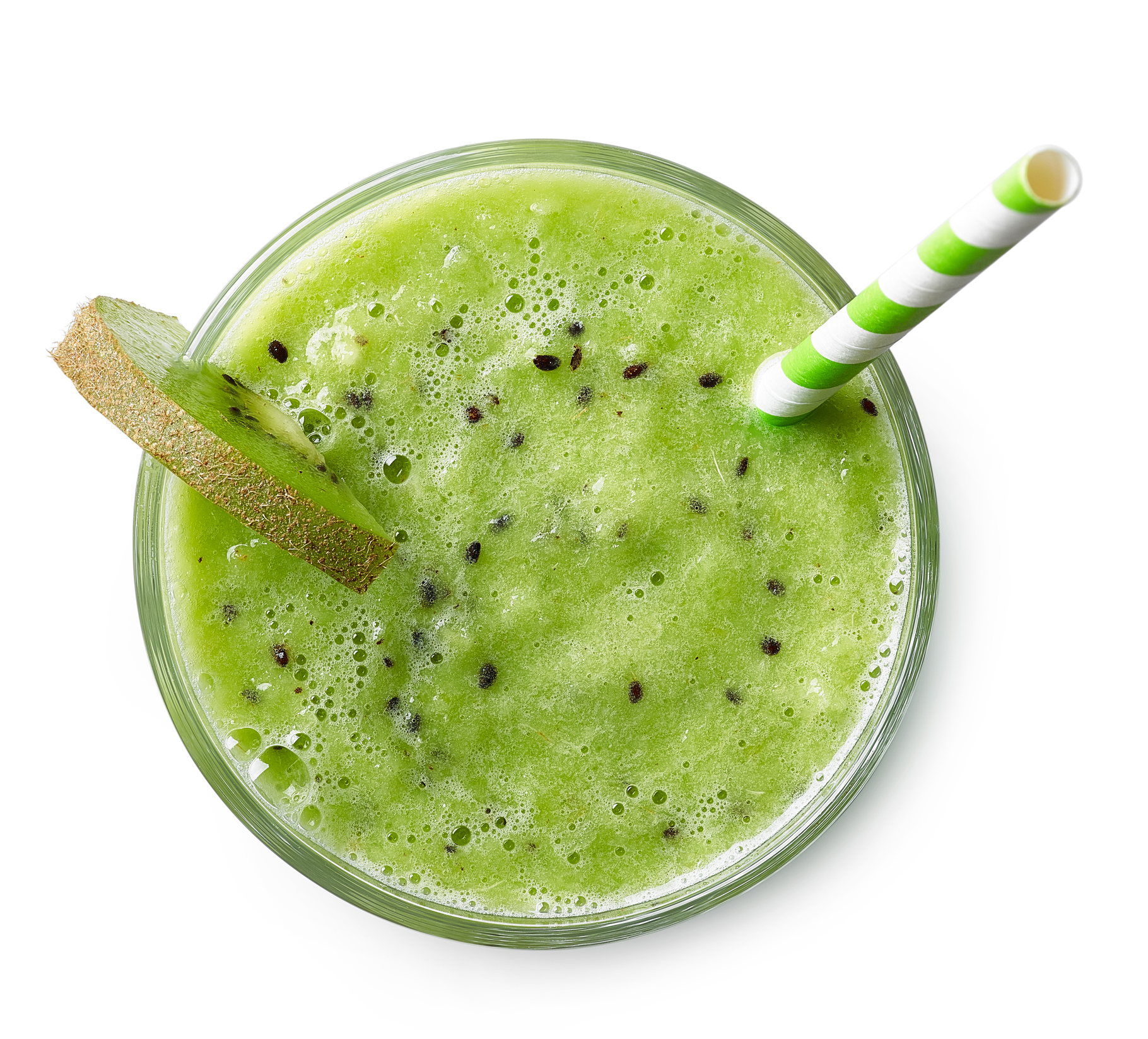 Glass of kiwi smoothie