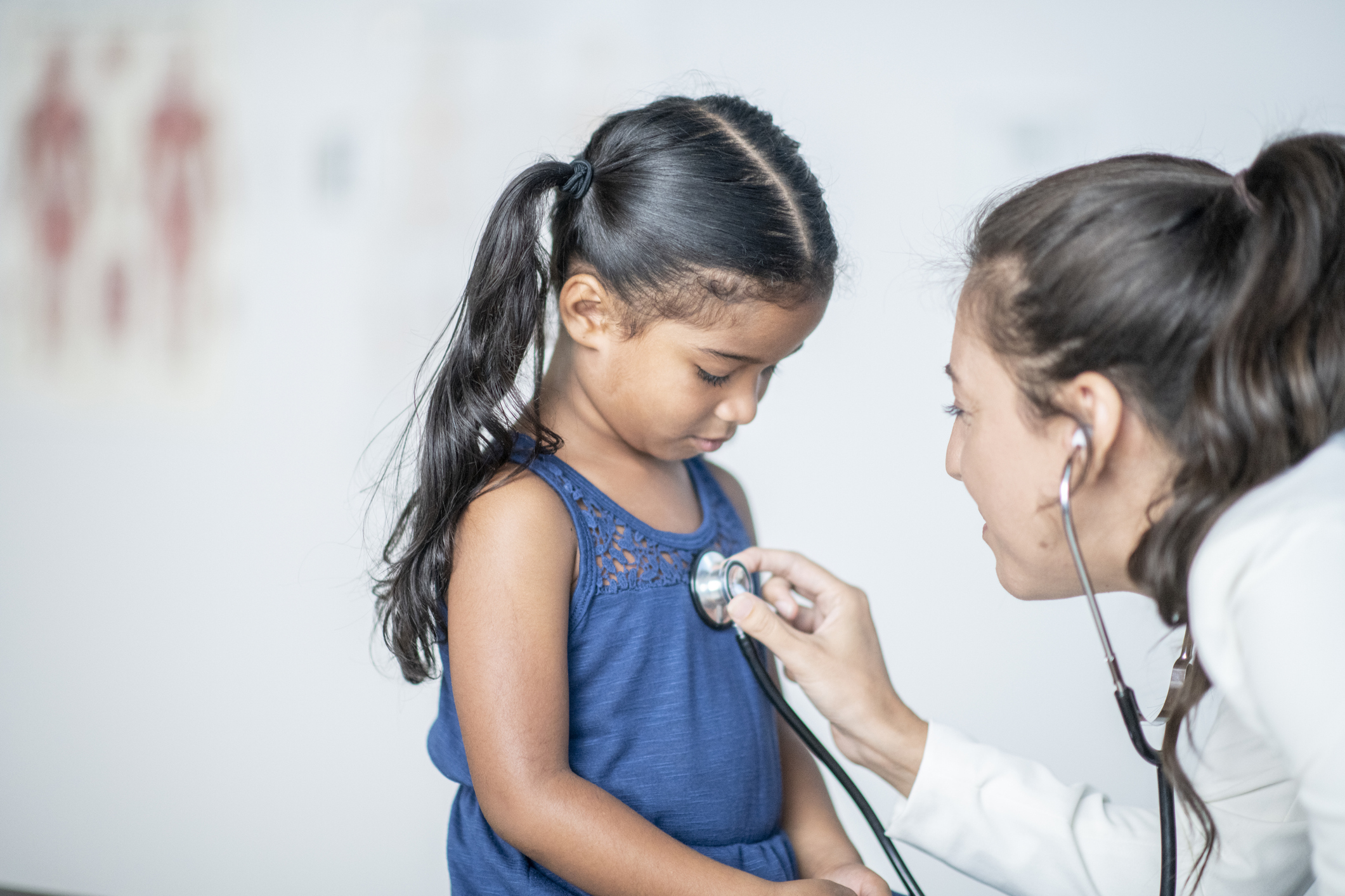 Girl has a doctor's checkup