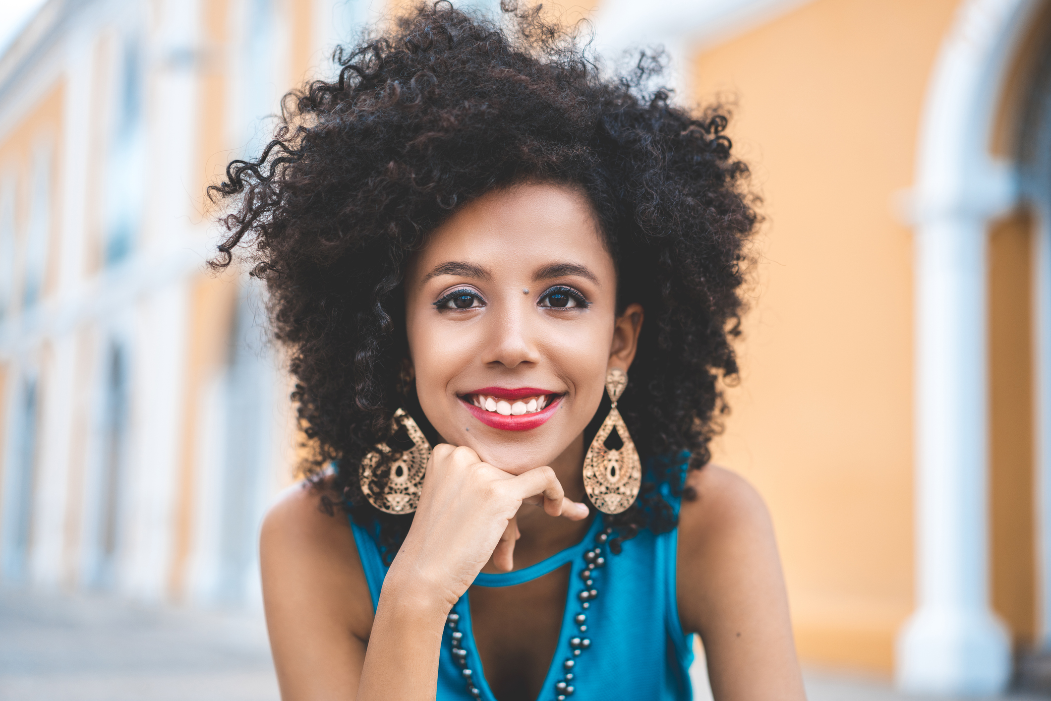 Afro fashion model