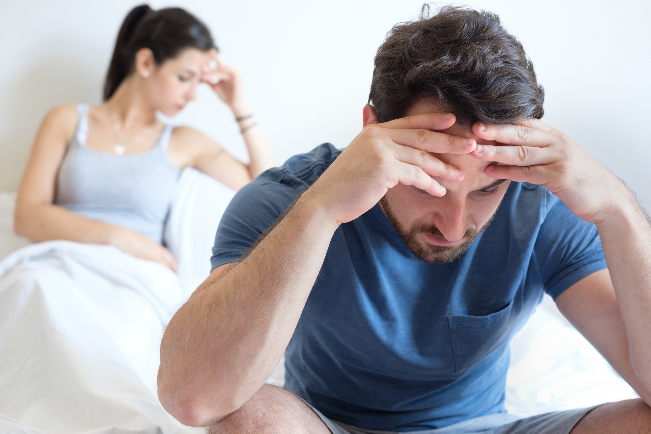 Couple having problem and feeling sad after big argument