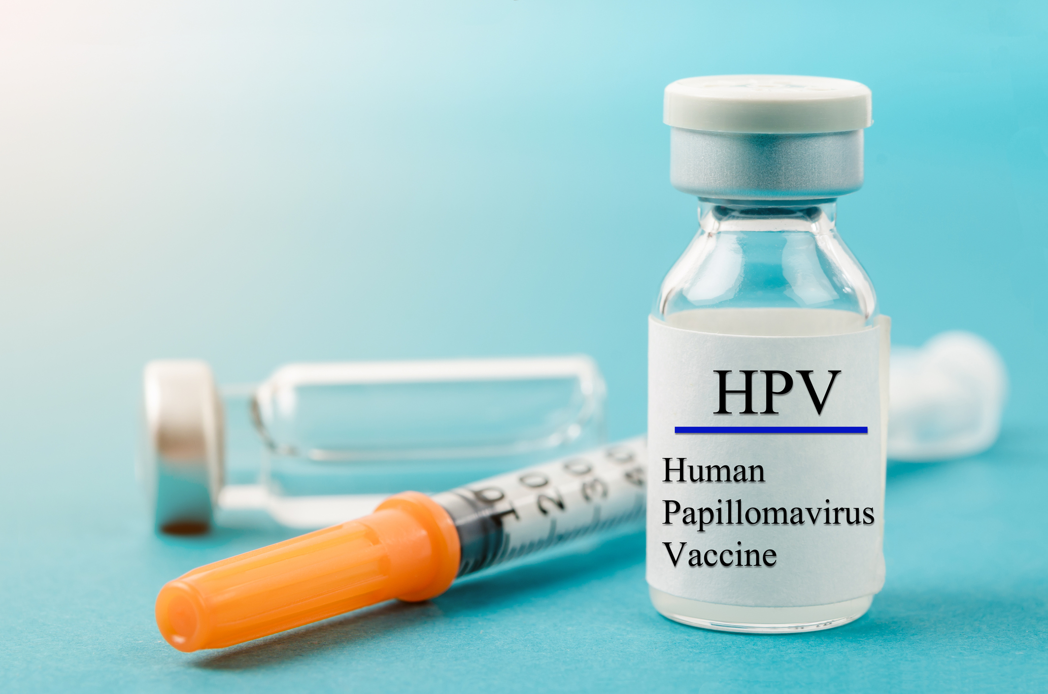 Human Papilloma Virus vaccine with syringe and vial