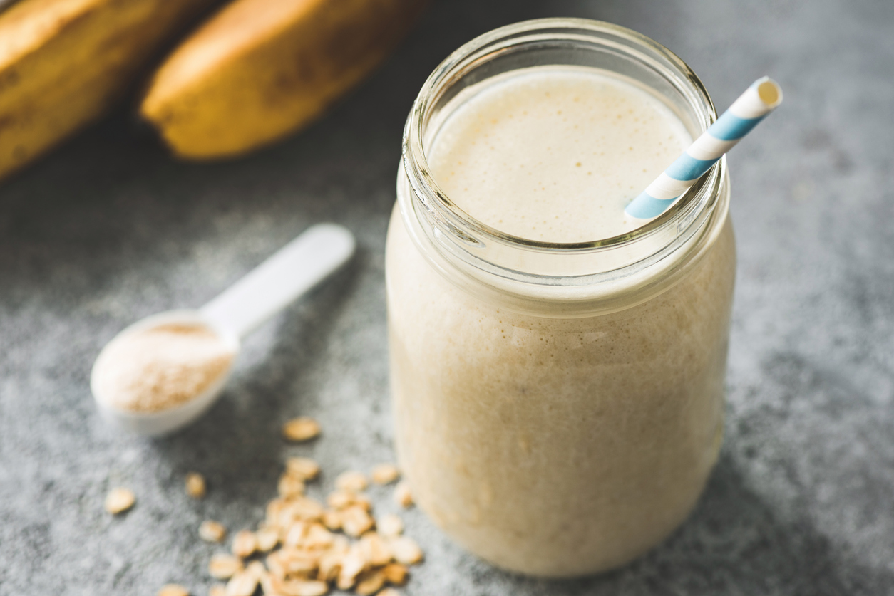 Protein Milkshake With Oats, Banana