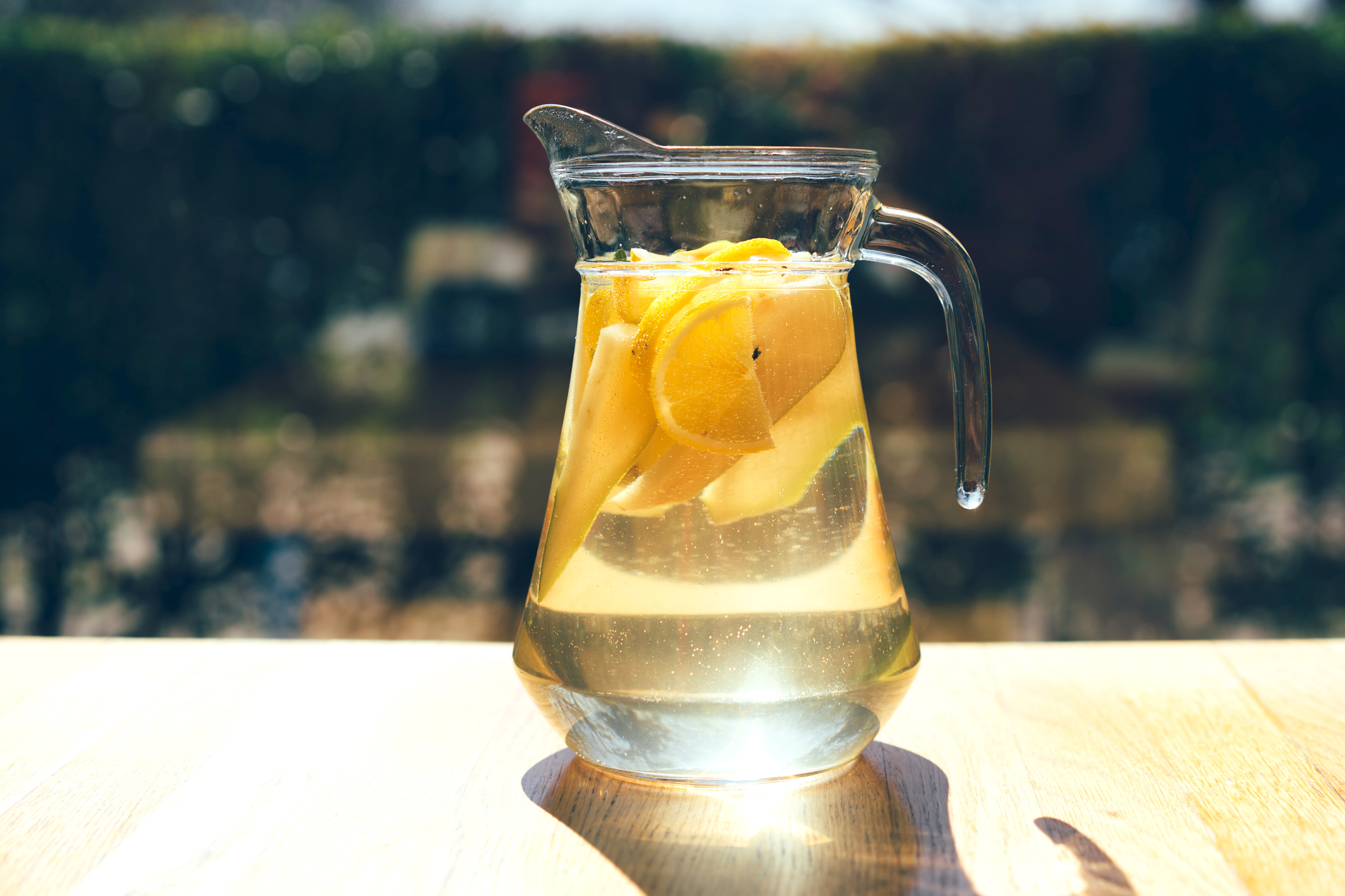 Lemonade in a glass decanter