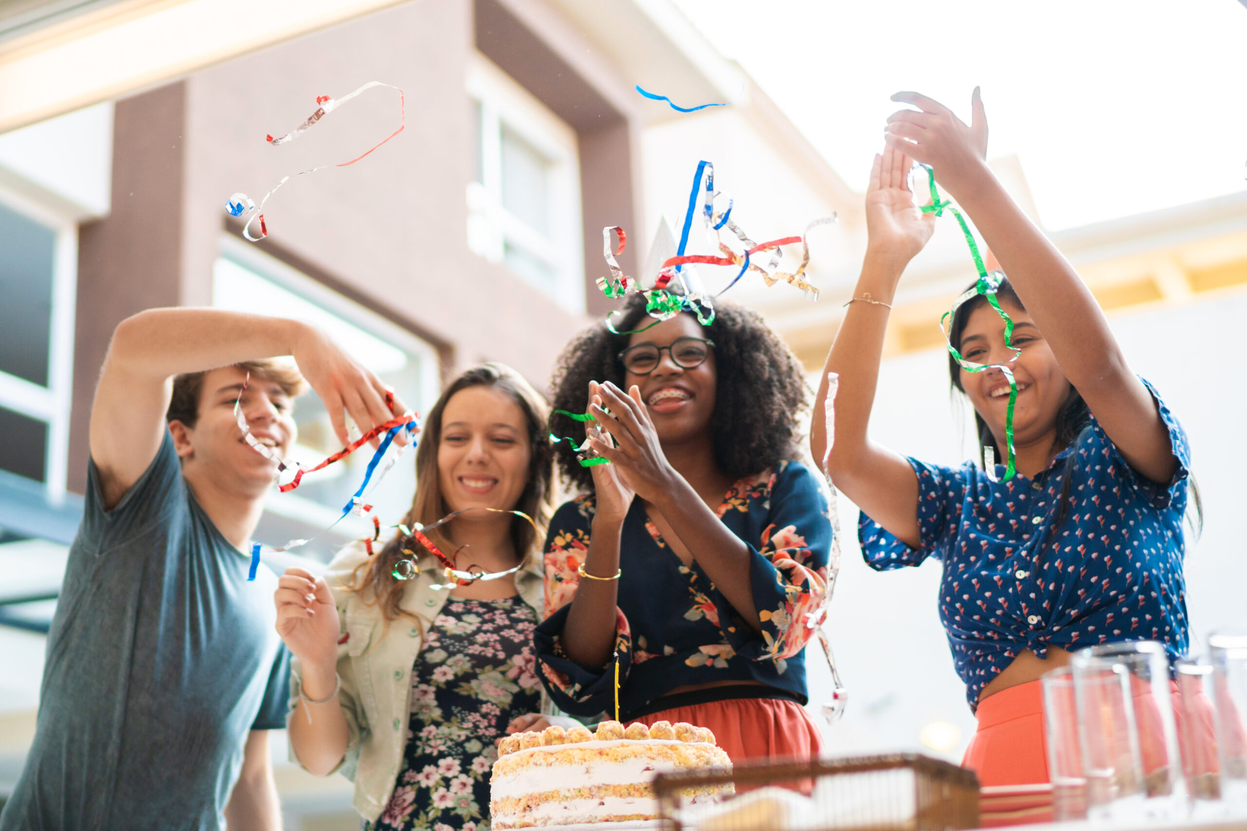 Birthday party and confetti
