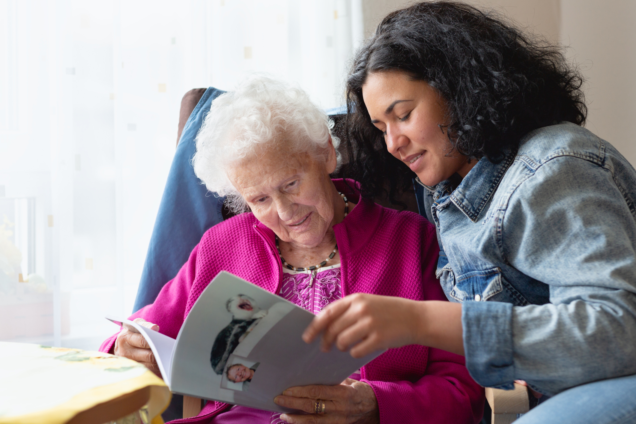 Kind care for senior woman in her nineties