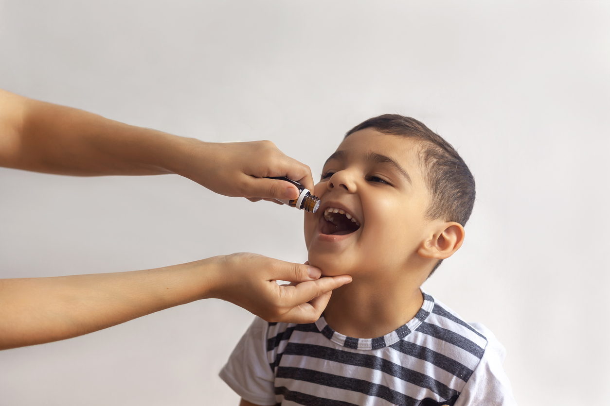 Child immunization with little drop in clinic