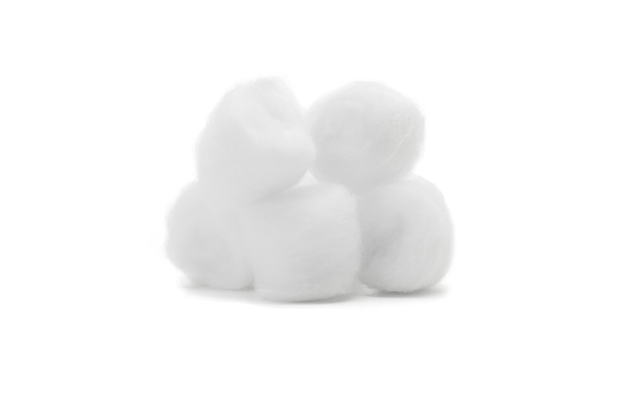 Ball of fluffy cotton wool isolated on white background