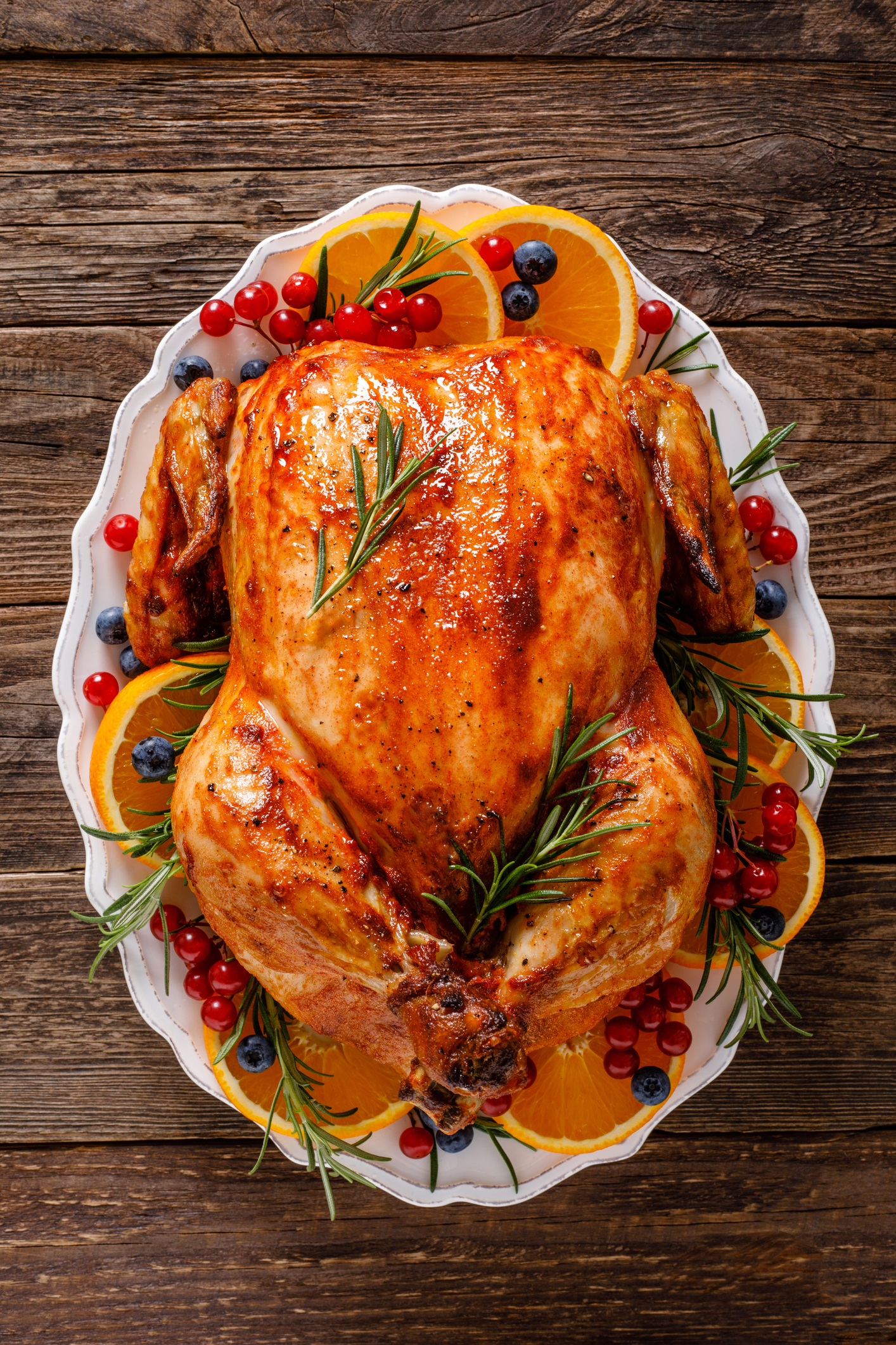 Christmas turkey. Traditional festive food for Christmas or Thanksgiving