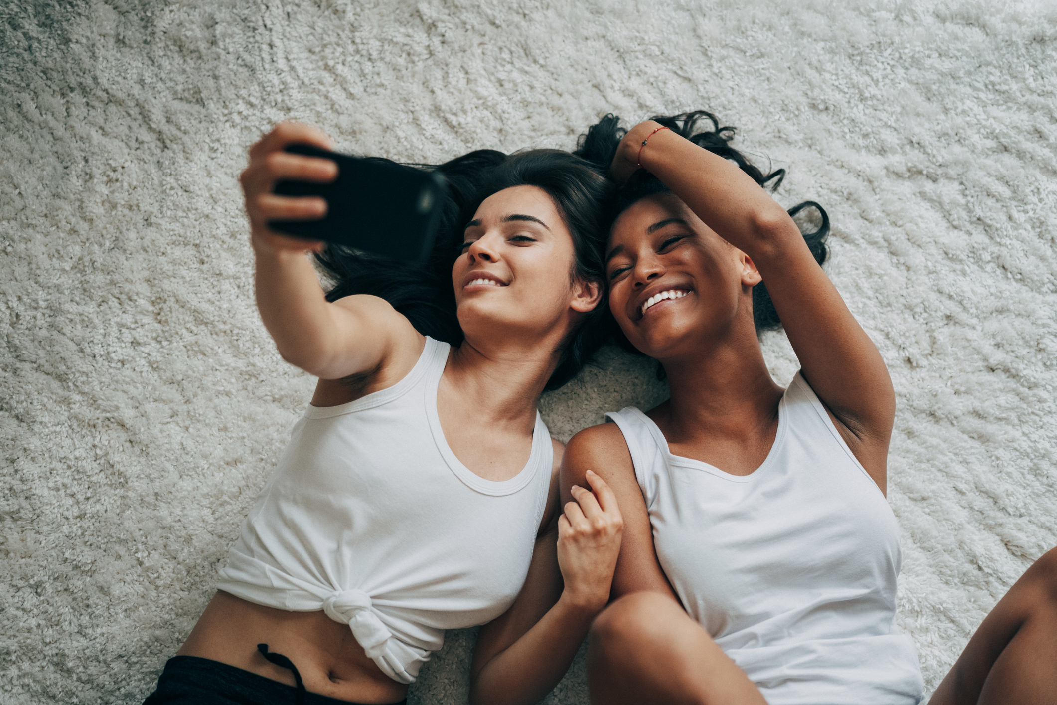 Lesbian couple take selfie