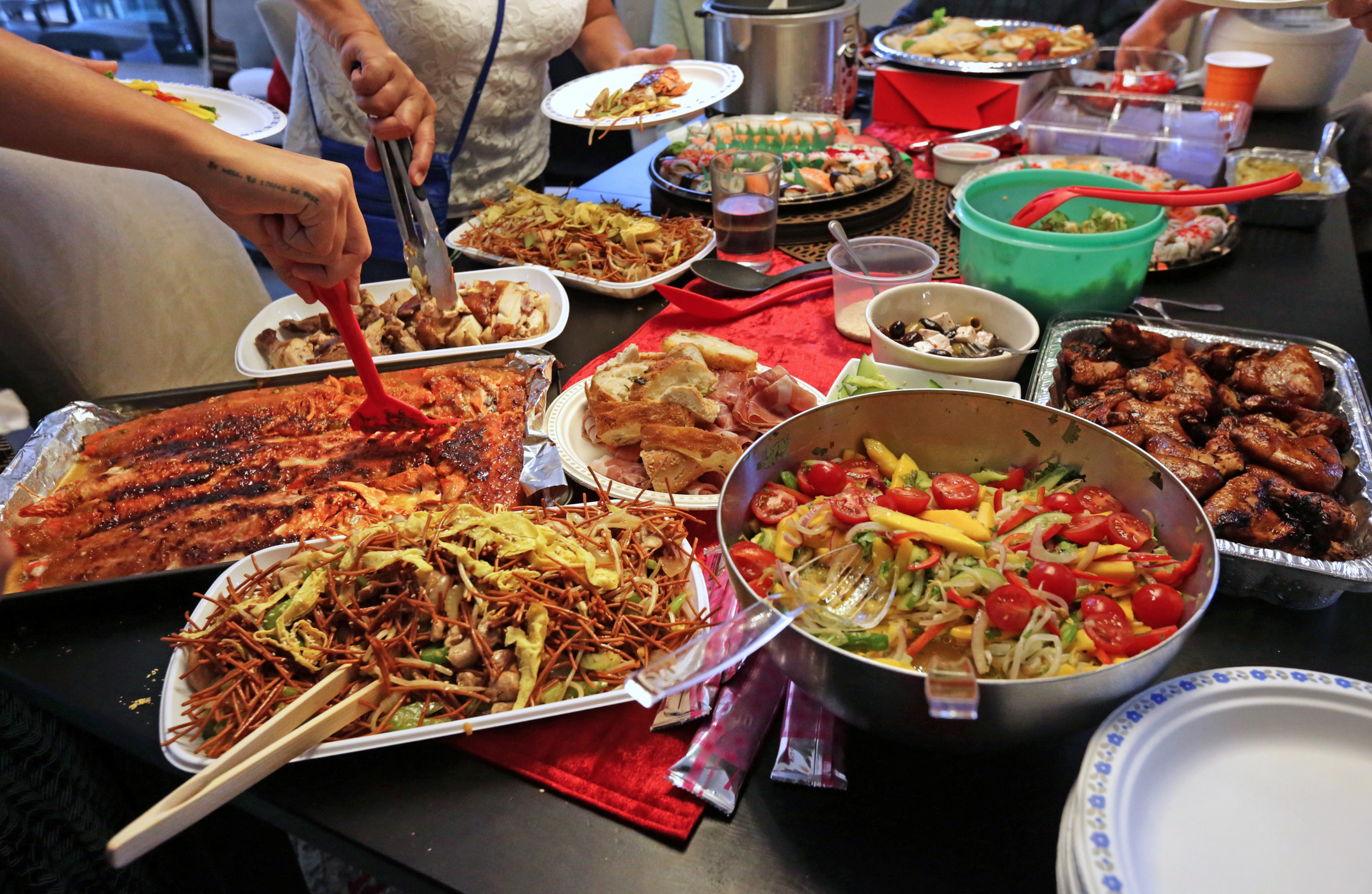 Potluck Dinner in a Canadian Home