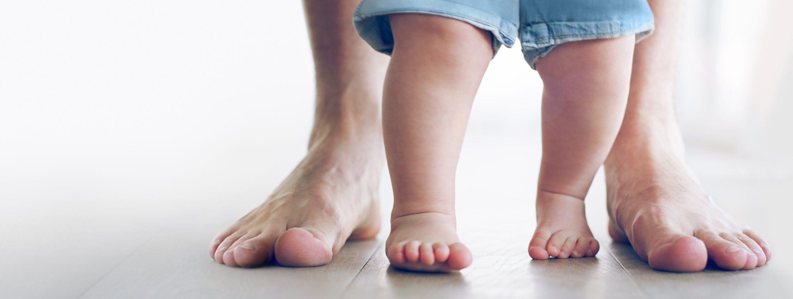 Taking her first tiny steps