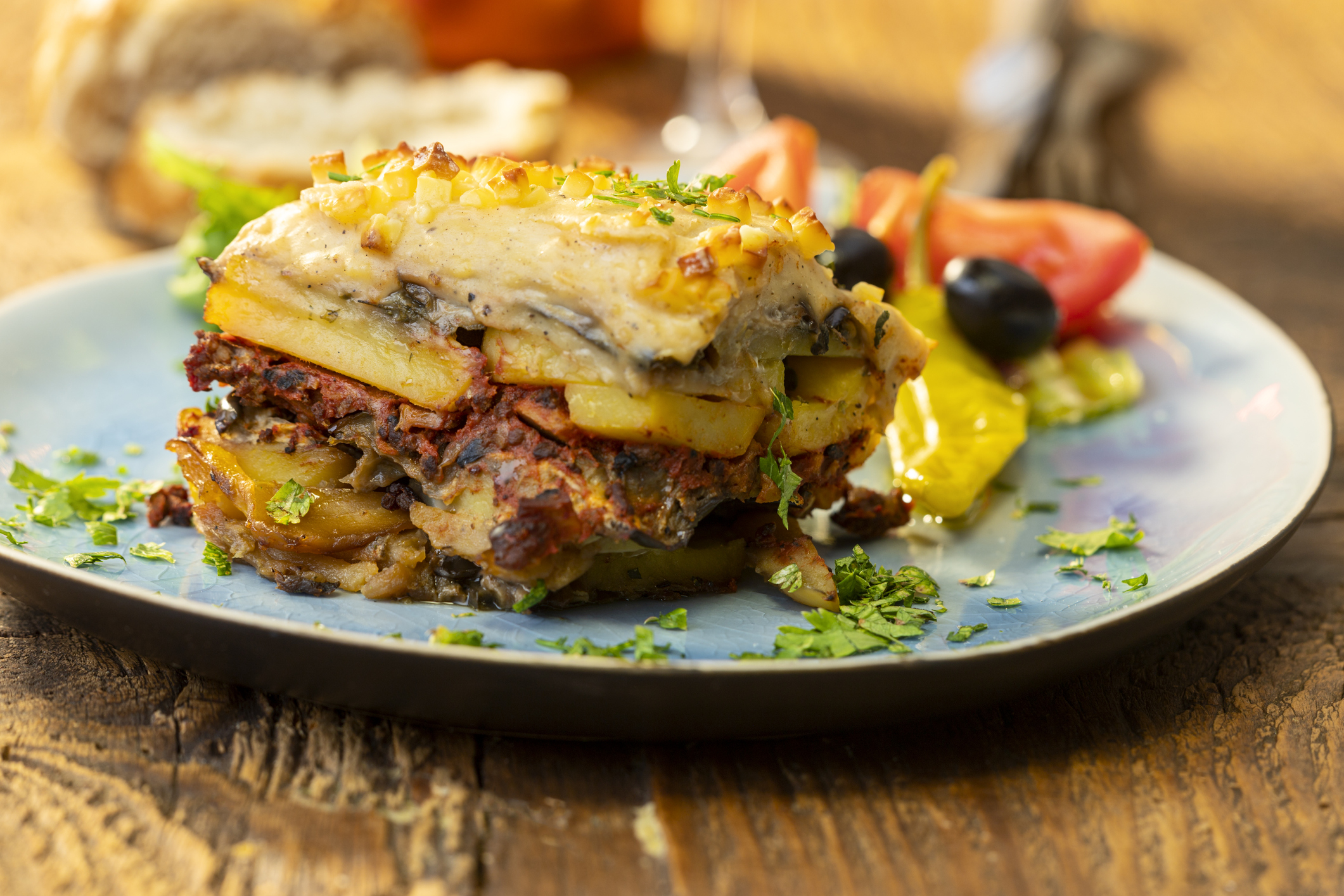 moussaka on wood