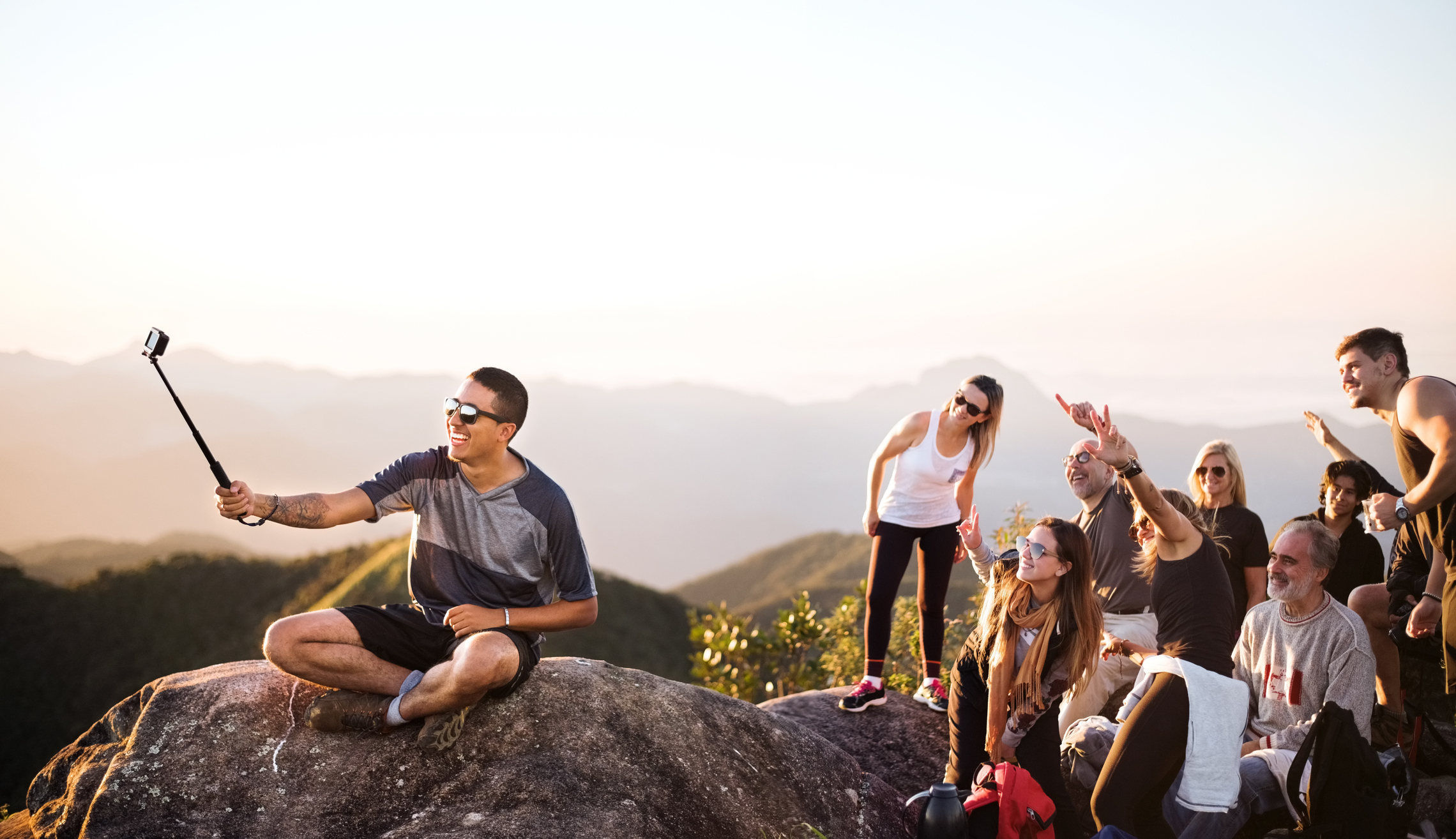 Group selfie at the summit