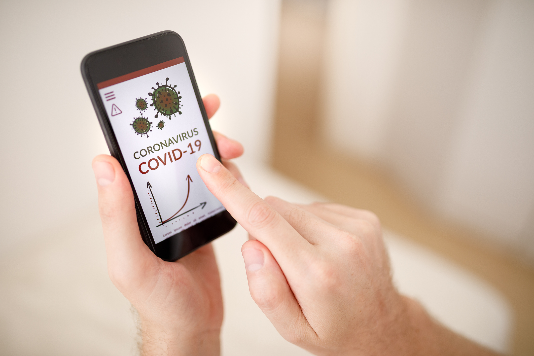 Using phone to stay informed about covid-19