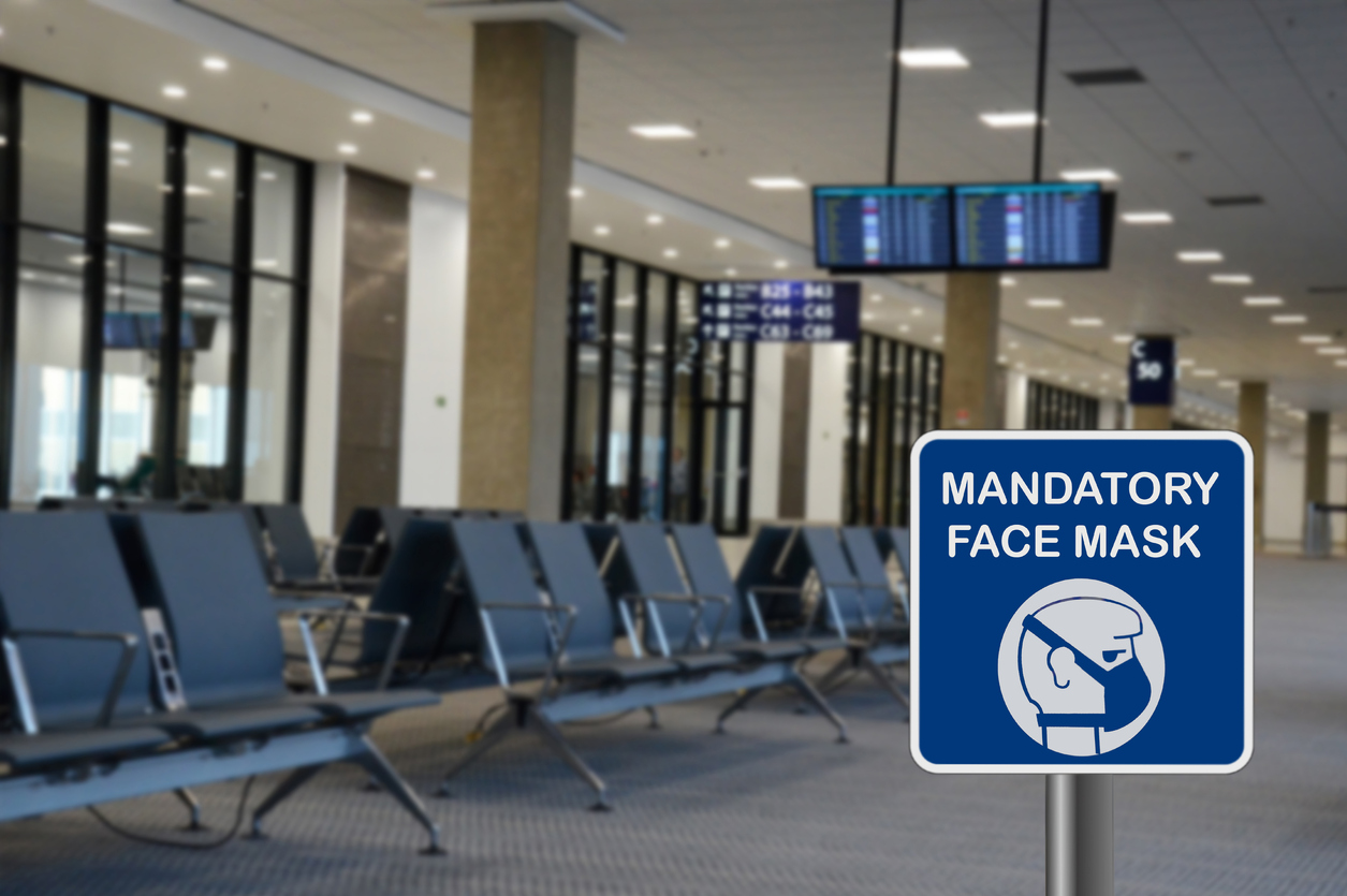 Concept for mandatory use of face mask in airport