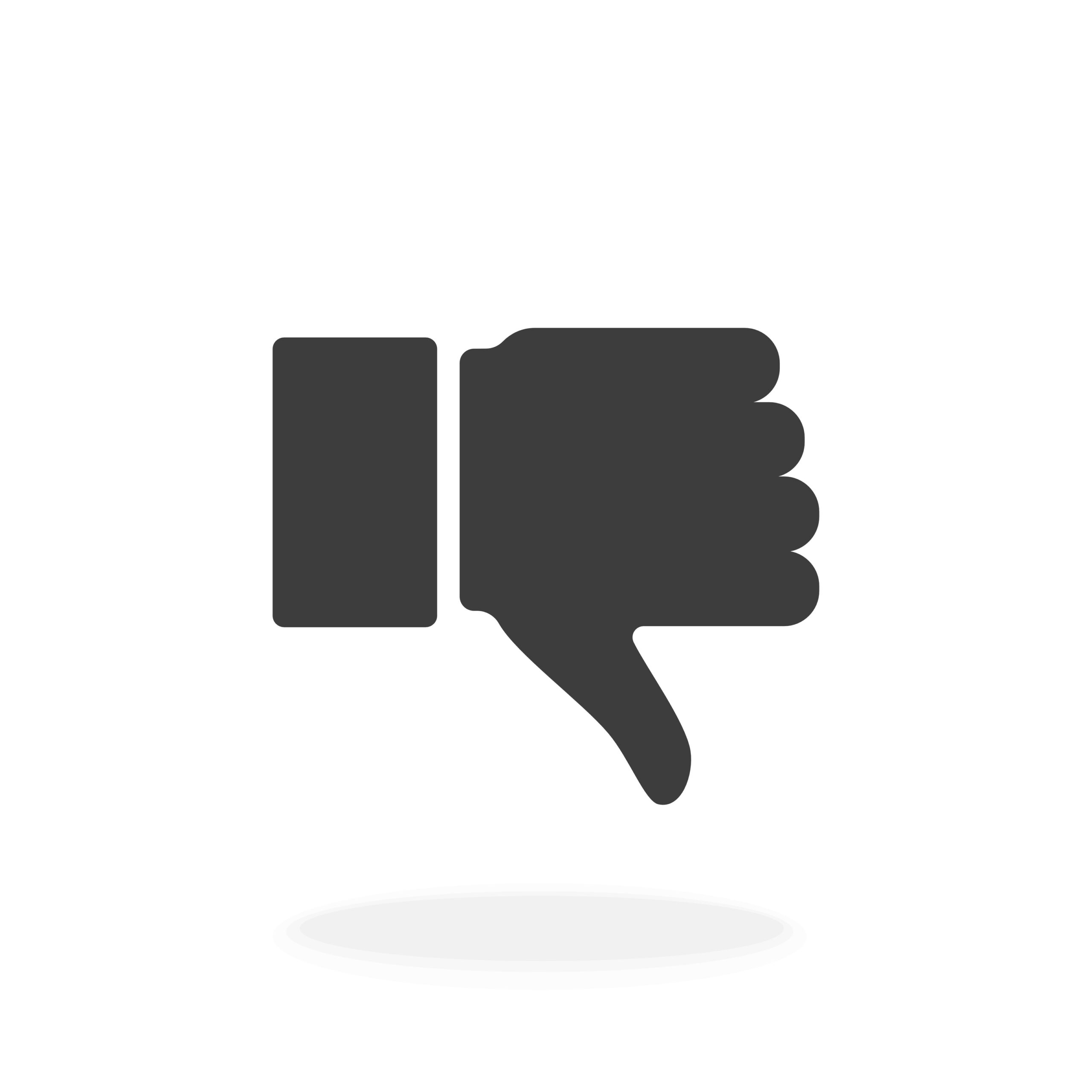 Thumbs Down Dislike Symbol Sign Simple Vector Illustration Silhouette Black