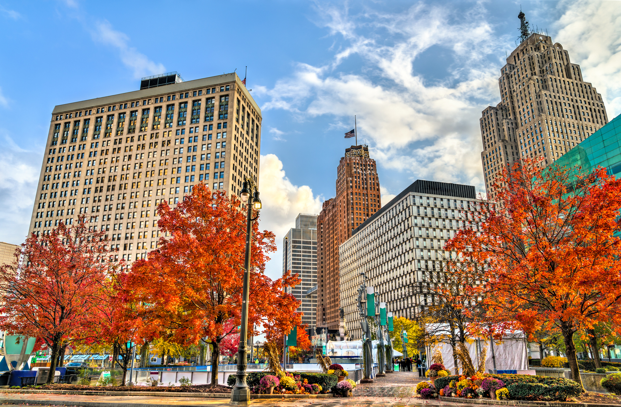 Historic buildings in Downtown Detroit, Michigan