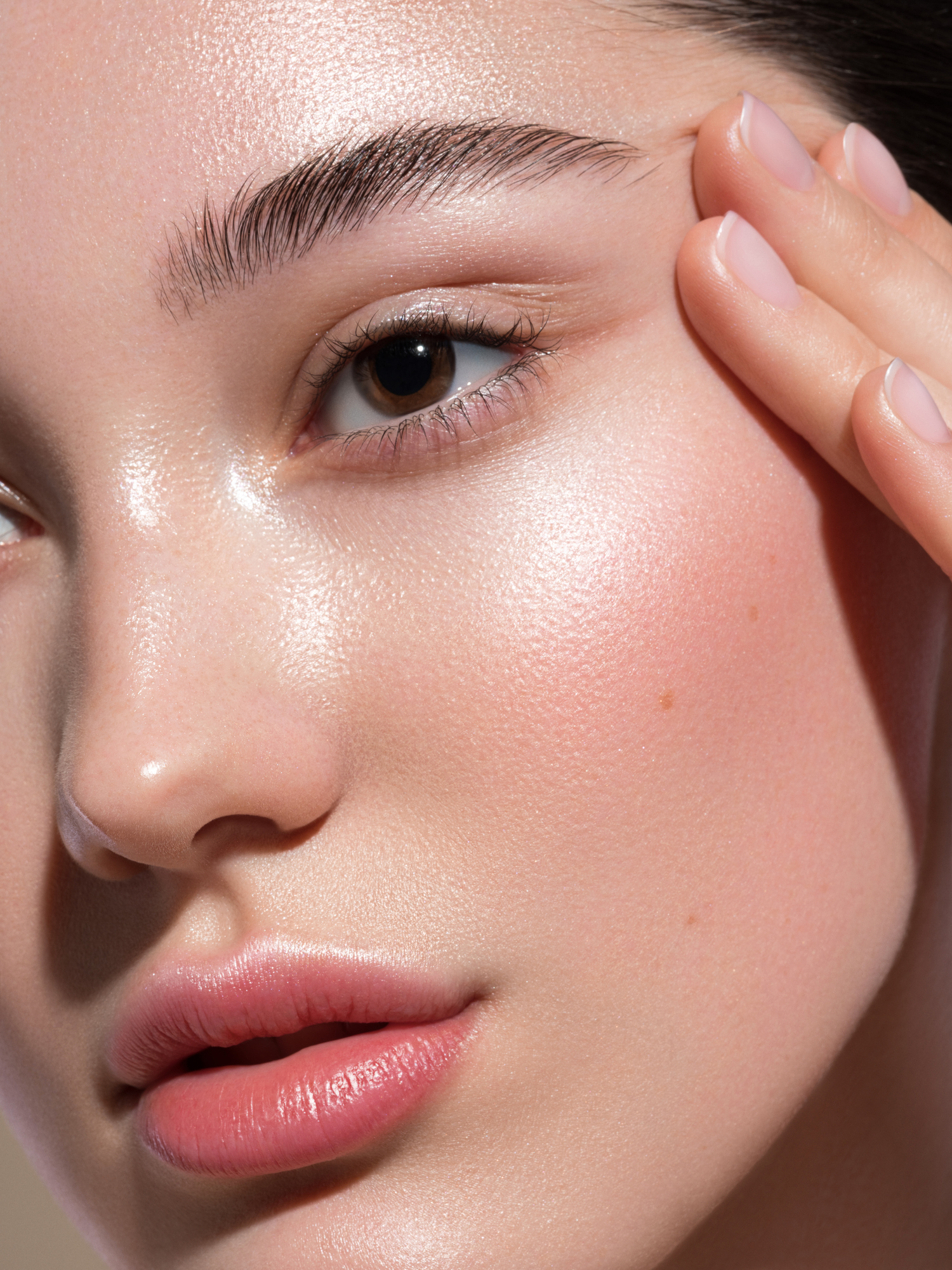 Close-up portrait of young and beautiful woman