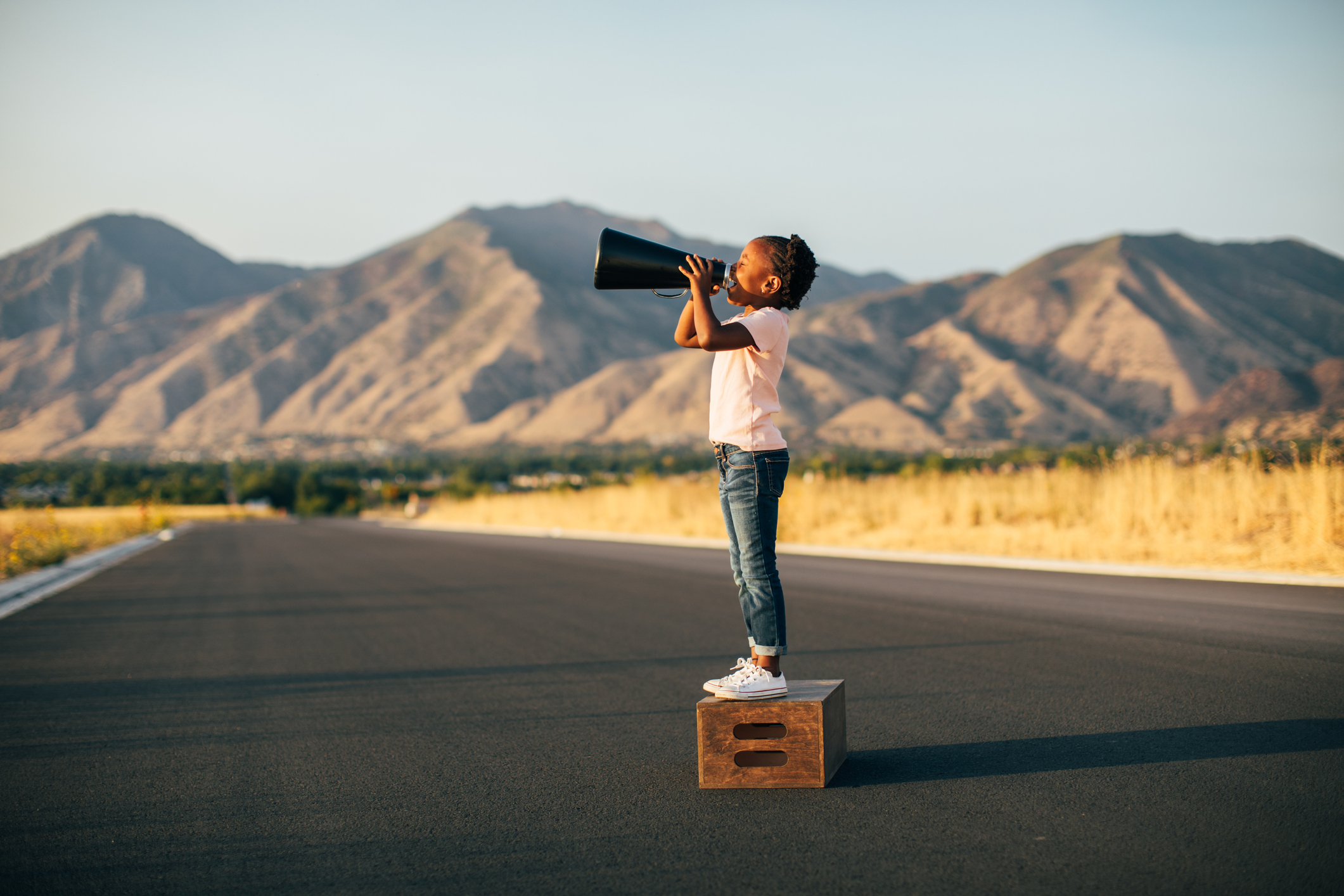 Young Girl with Megaphone