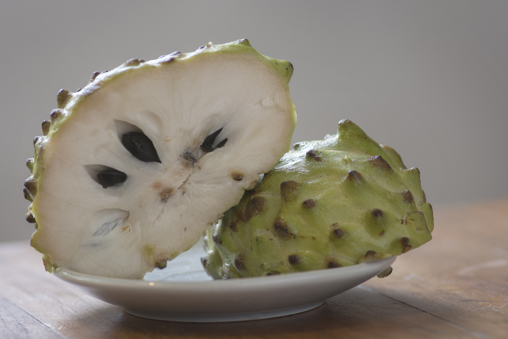 Ripe Cherimoya (Annona cherimola), a fruit of the genus Annona