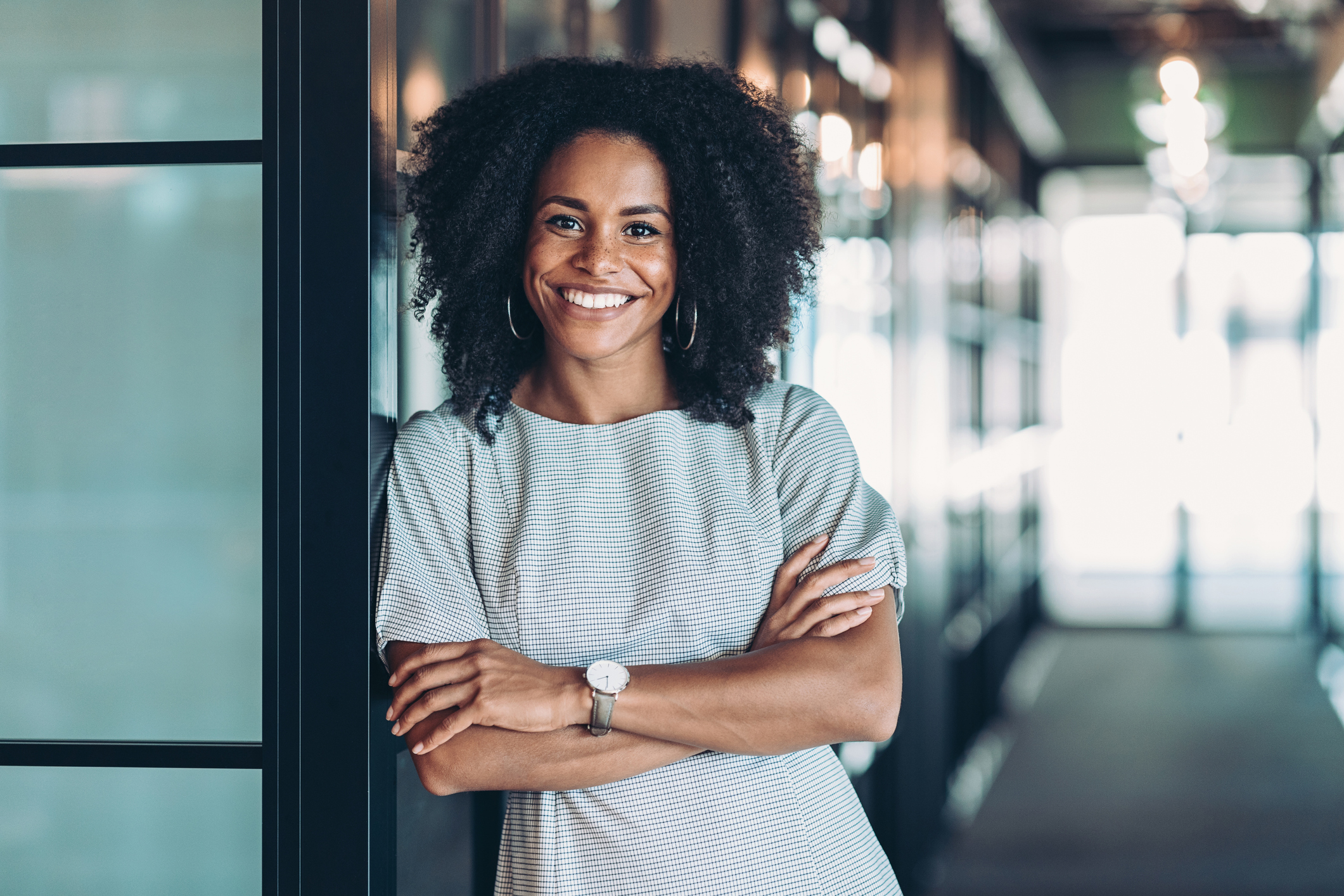 Beautiful smiling African ethnicity businesswoman