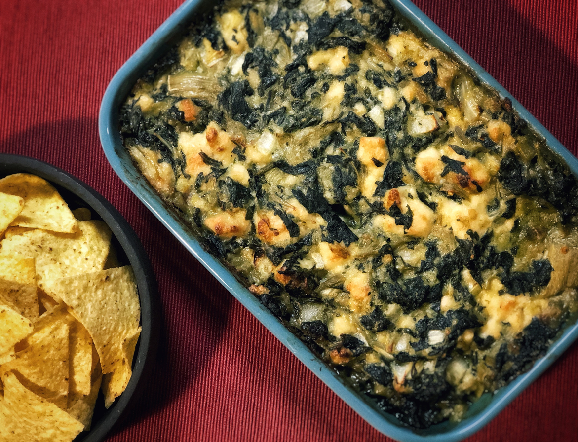 Artichoke Spinach Dip with Nacho Tacos