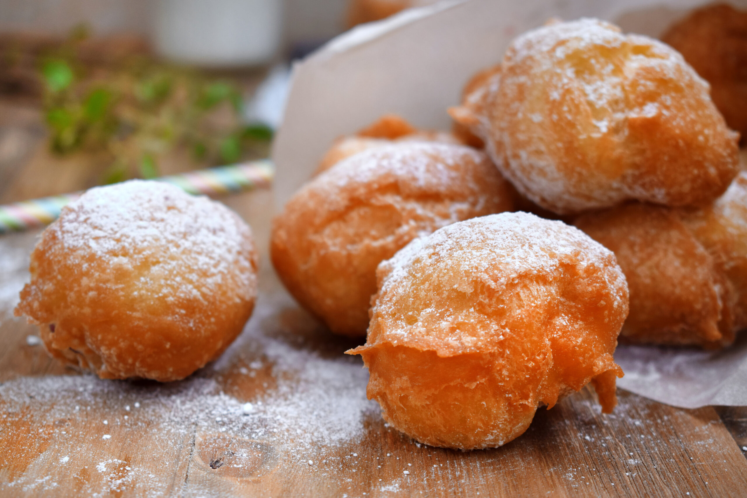 Doughnuts Beignet with sugar powder