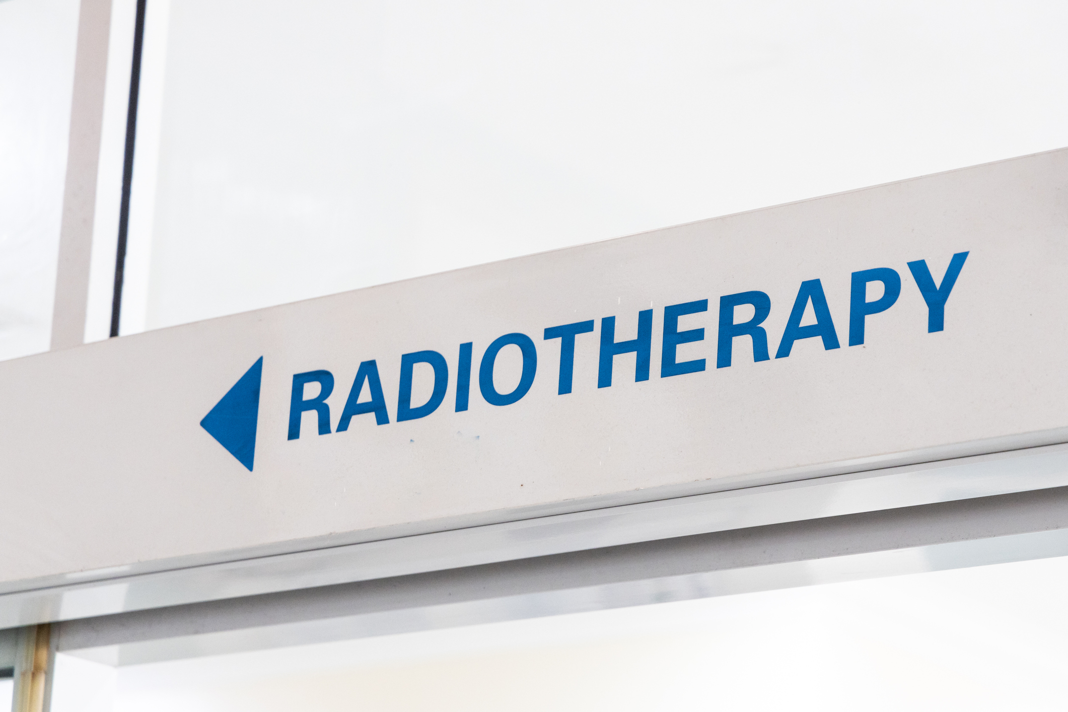 Radiotherapy word direction signage in hospital for cancer treatment