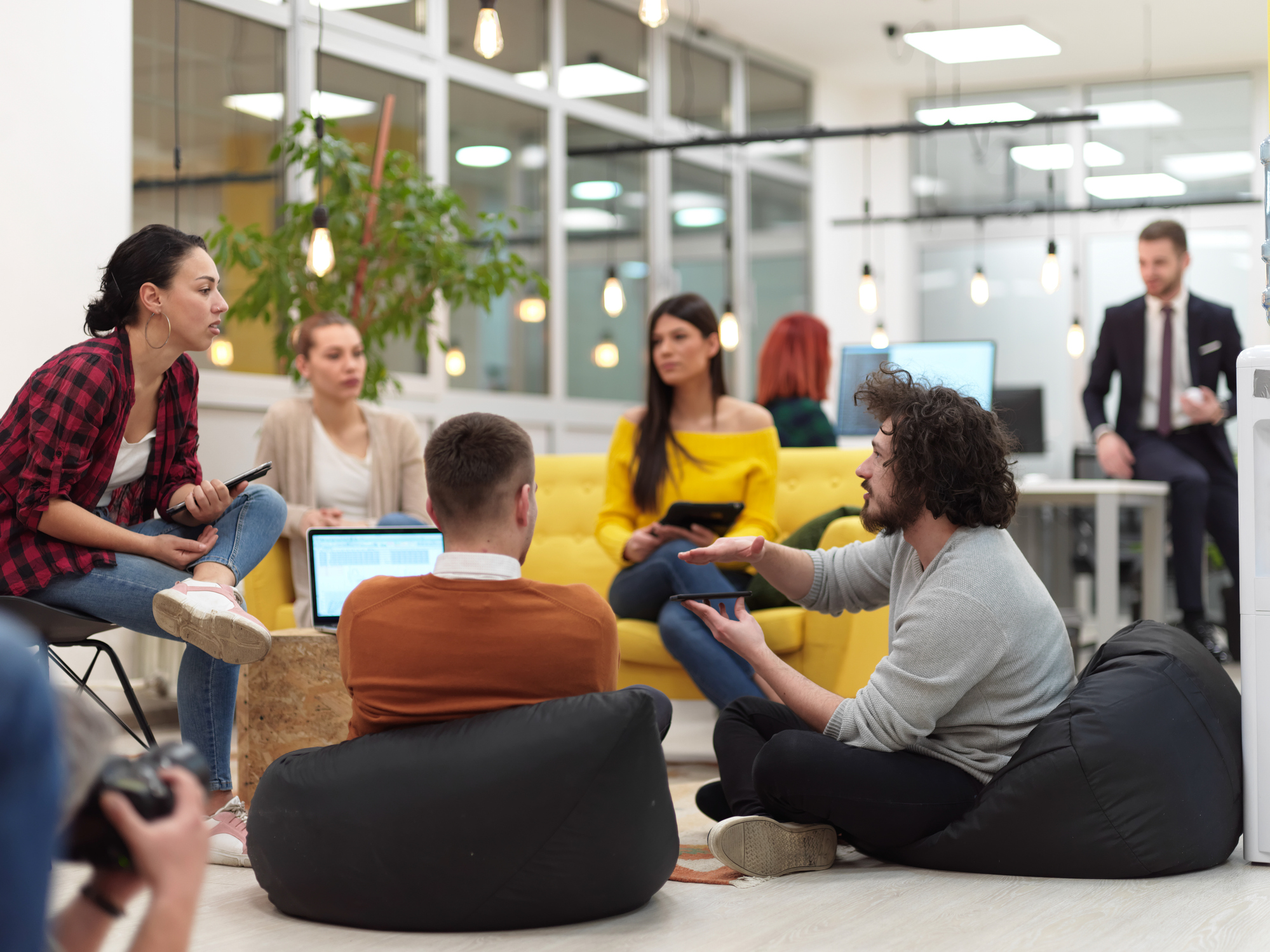 team meeting and brainstorming in modern office