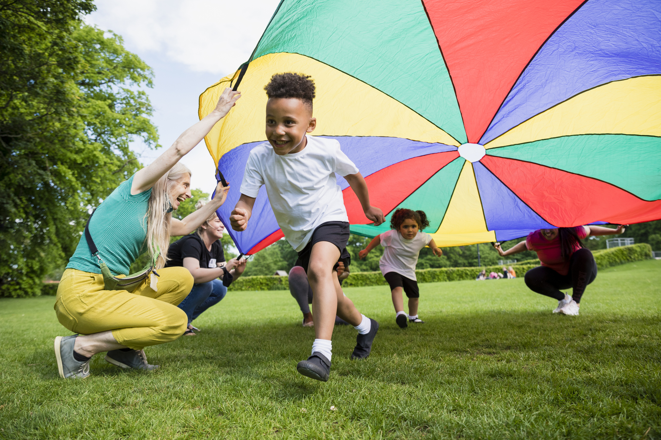 School Children with a Parachute