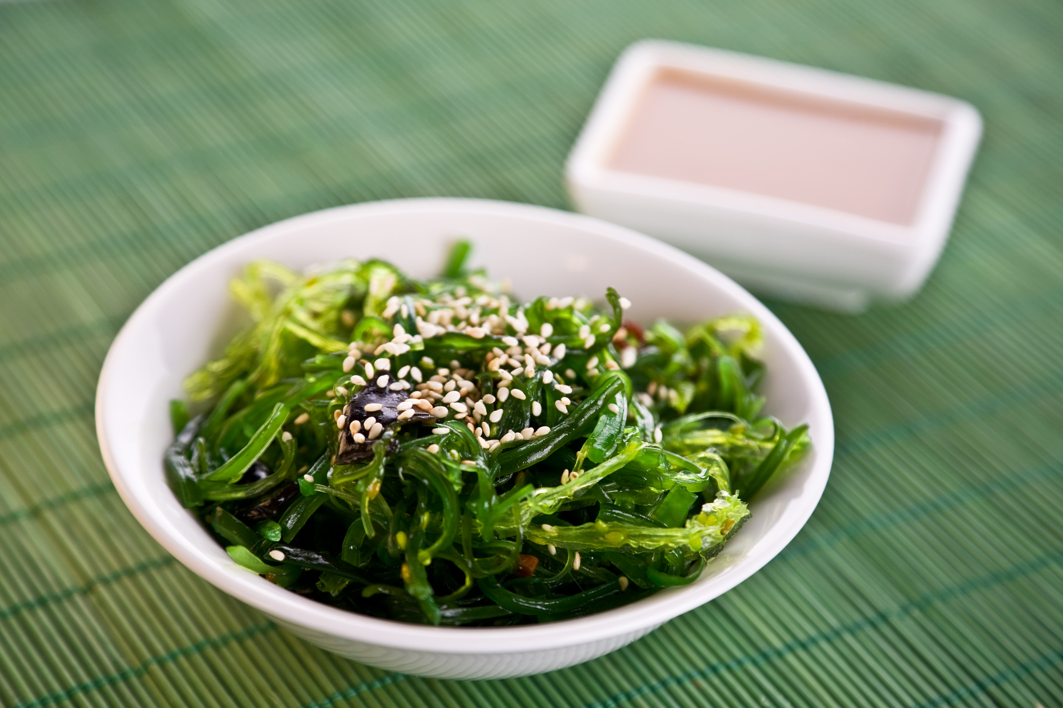 A bowl of Wakame seaweed salad