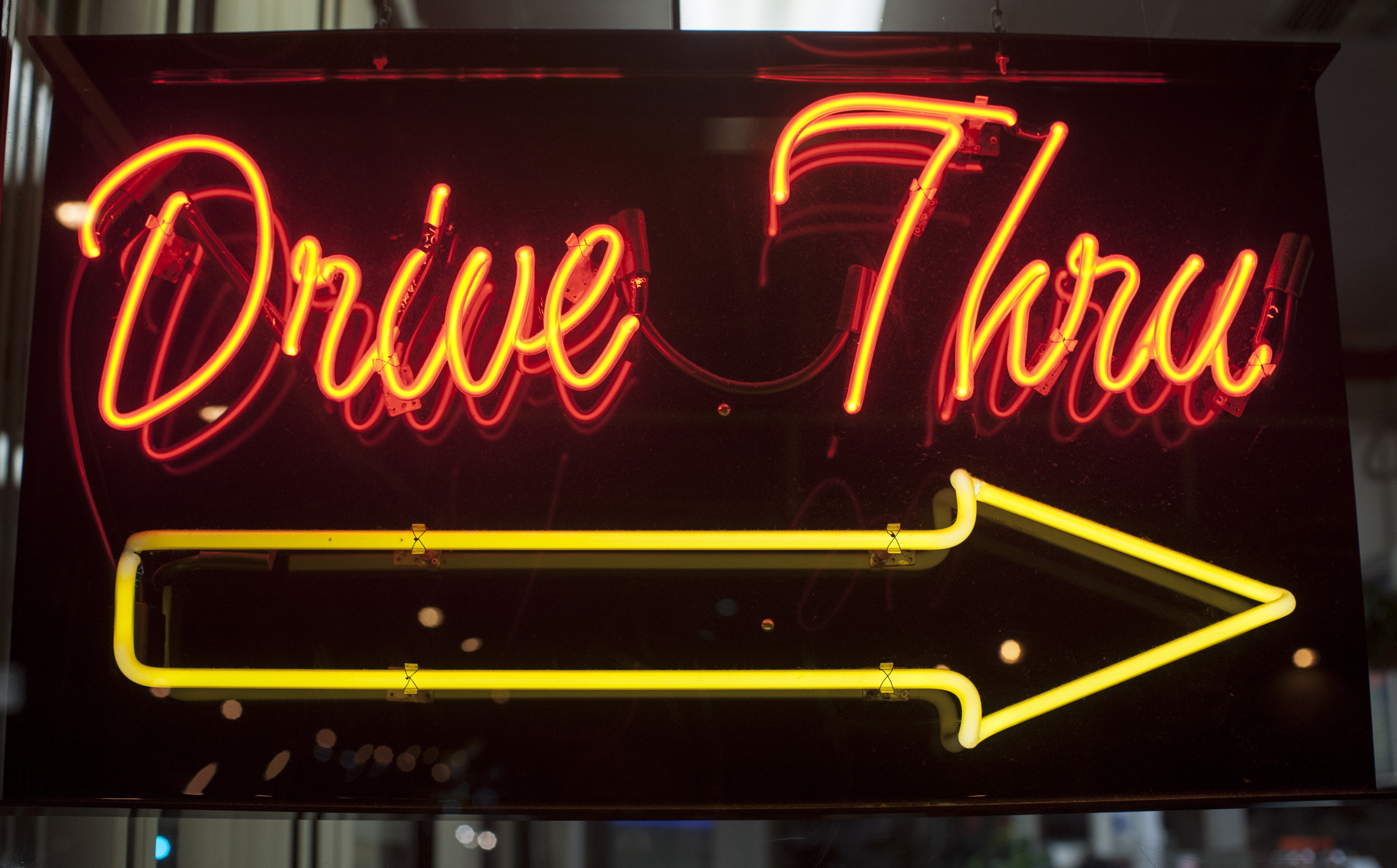 drive thru neon sign