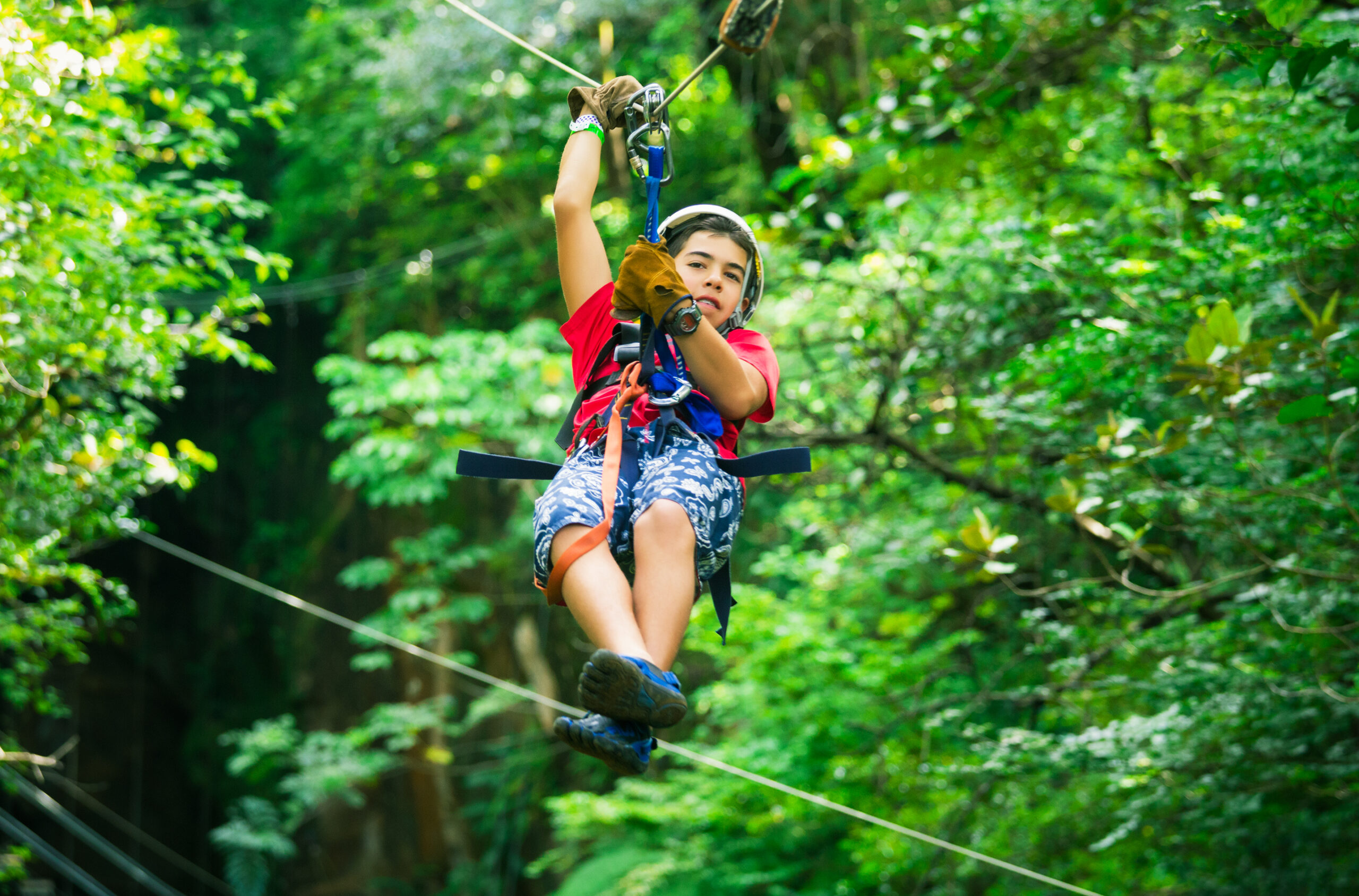 teen during a Canopy Tour in Costa Rica