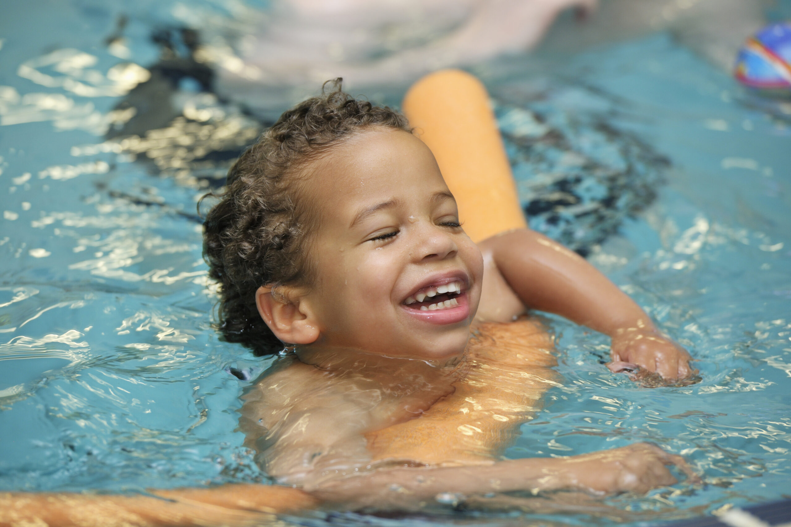 Biracial Little Boy/ Toddler In The Swimming Pool