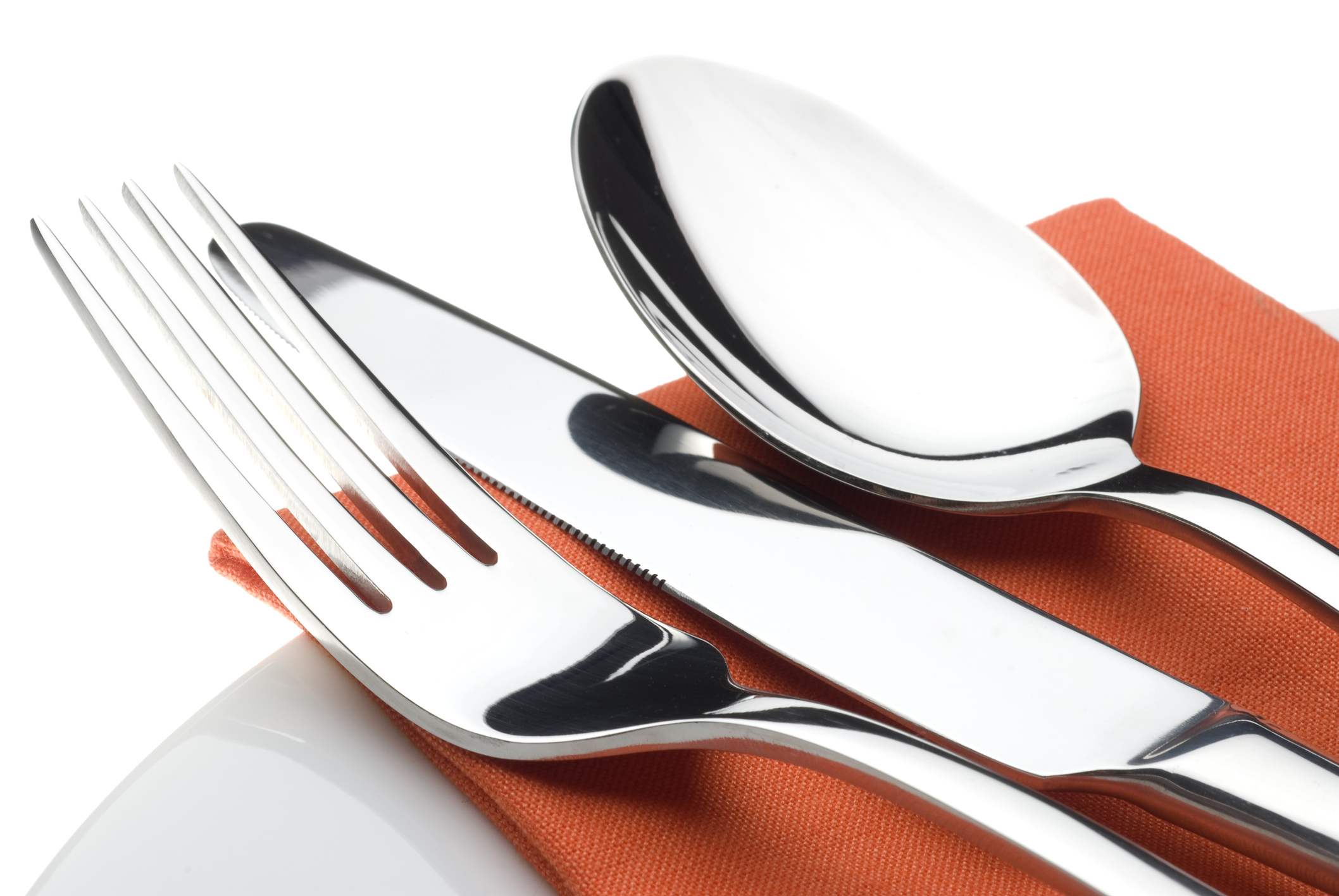 Knife, fork and spoon