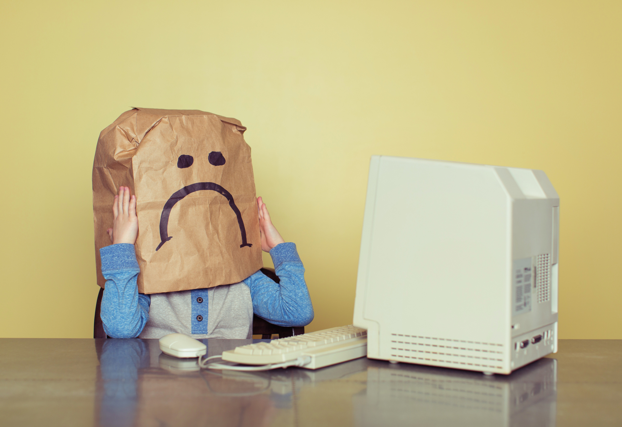 Sad Paper Bag Boy is Cyber Bullying Victim