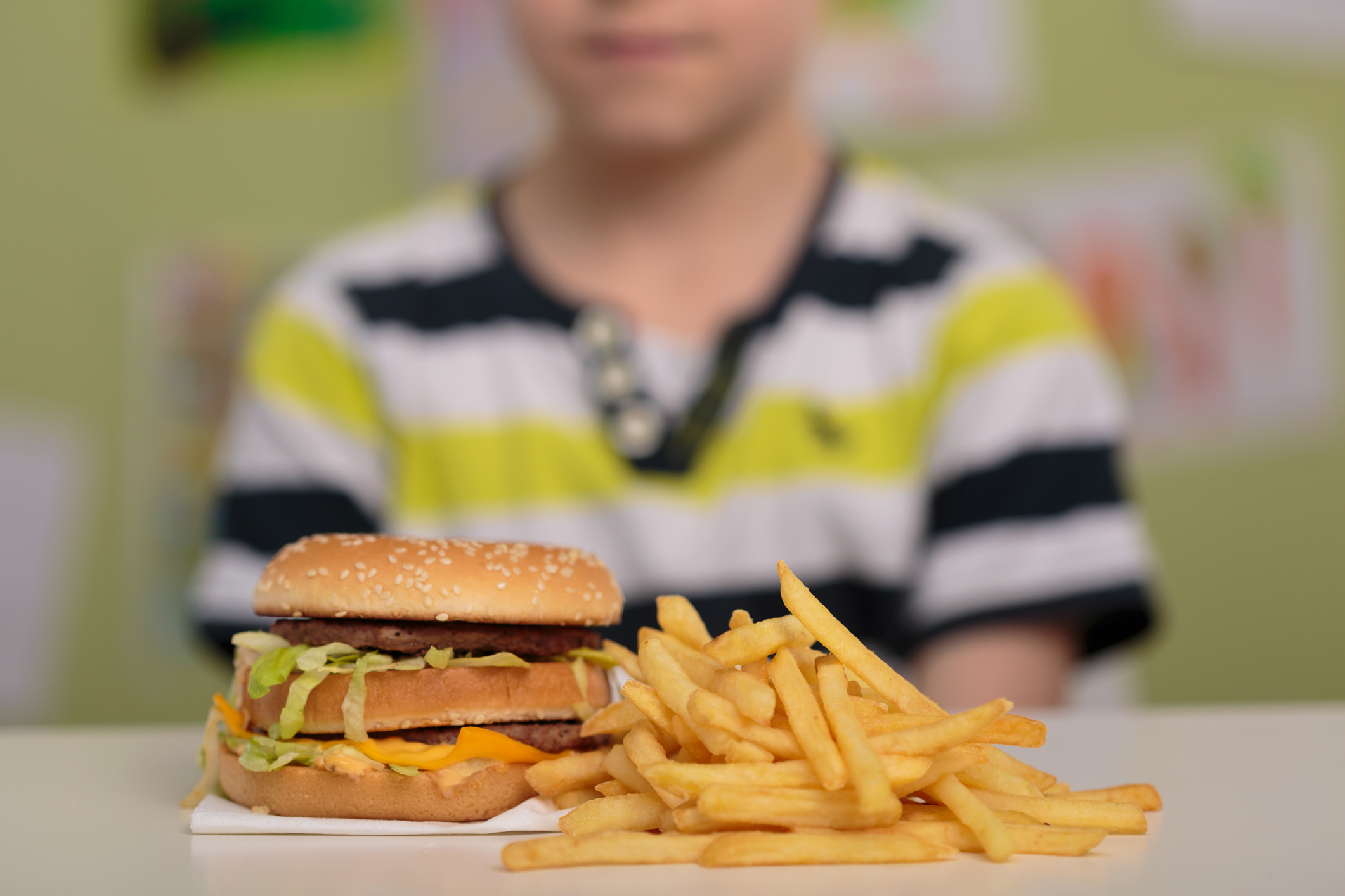 Hamburger and french fries