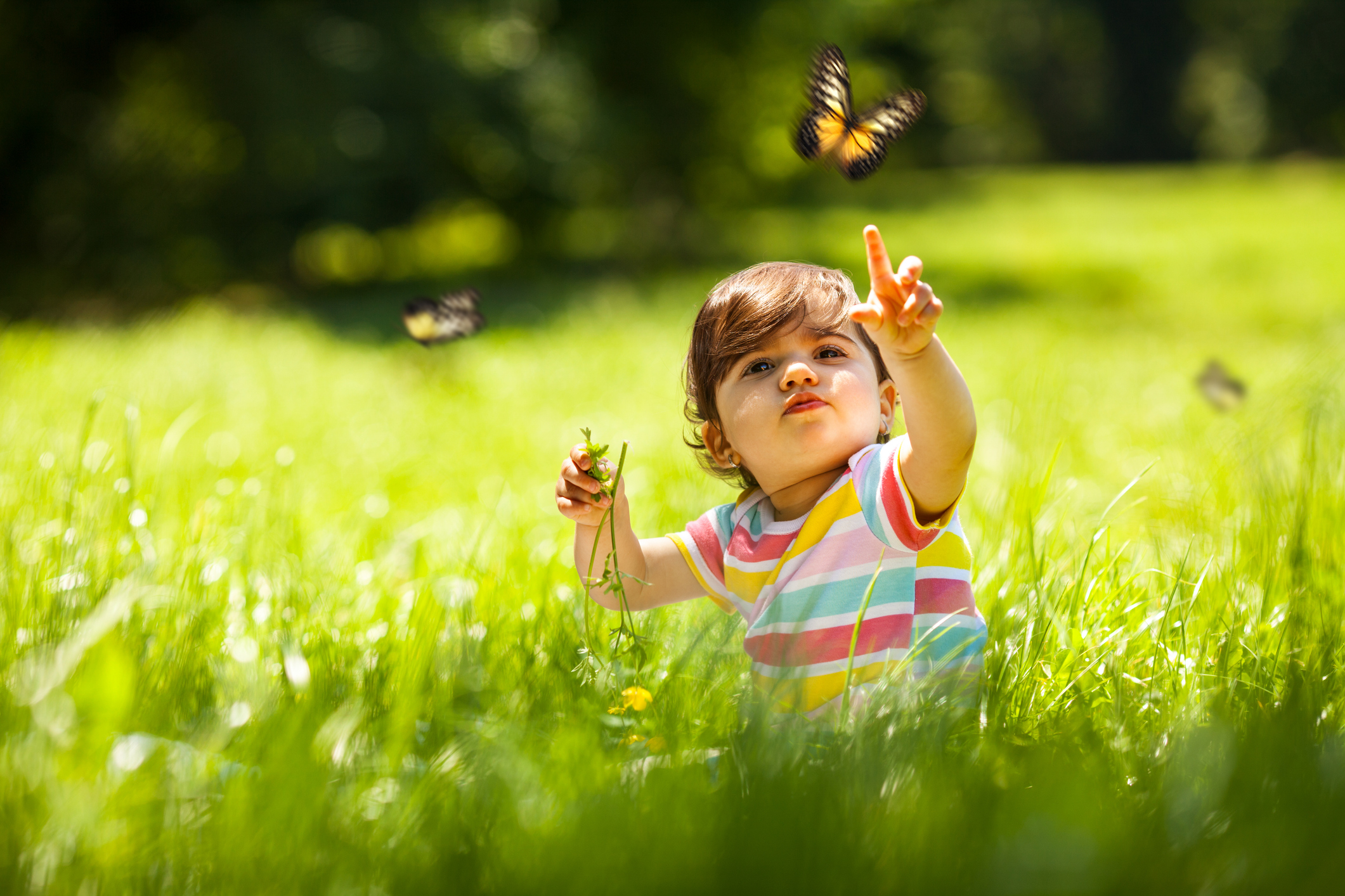 Baby girl in nature