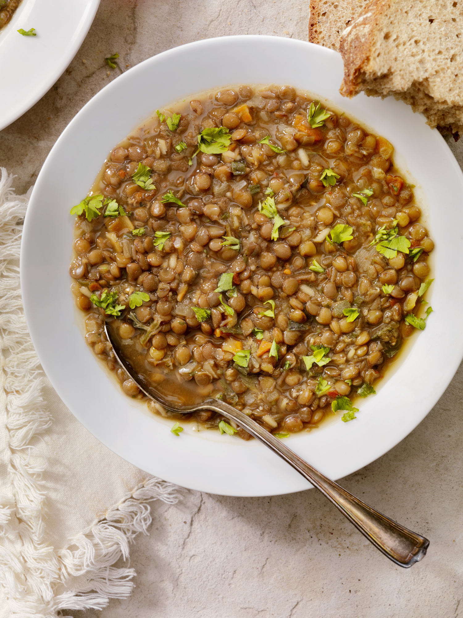 Lentil Soup with Crusty Bread