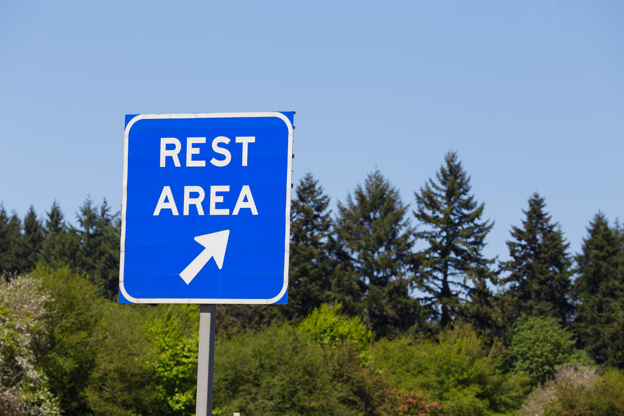 Blue Highway Rest Area Sign