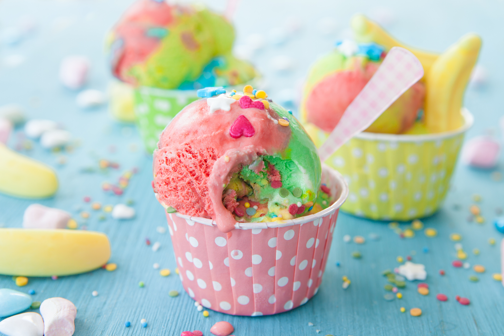 Colorful ice cream with sprinkles