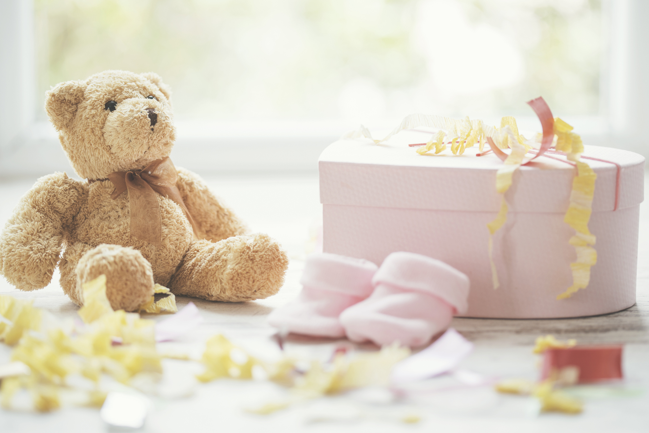 Teddy bear and baby shower party accessories